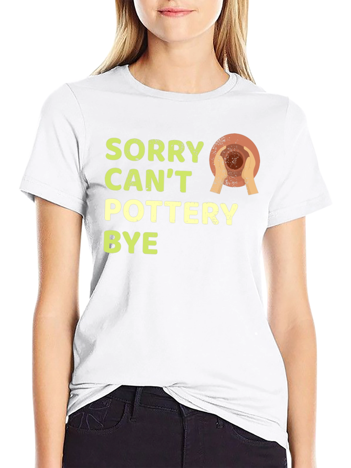 Black Sorry Can't Pottery Bye T-Shirt view 9