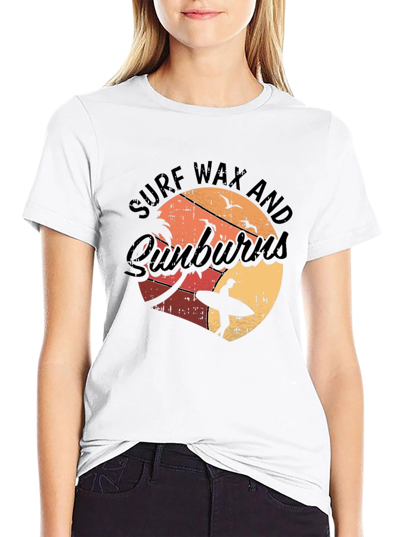 Black Surf Wax and Sunburns T-Shirt - Beach Vibes view 9