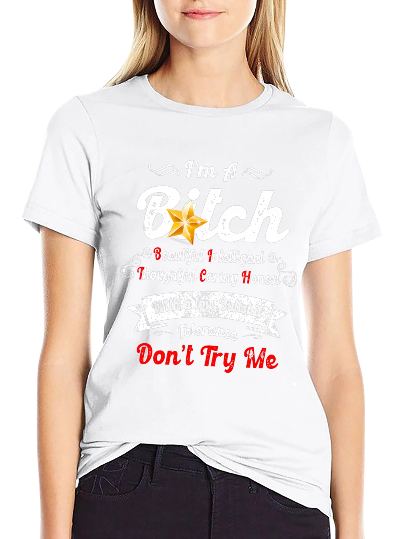 Black I'm a B*tch T-Shirt - Funny Slogan Tee view 9