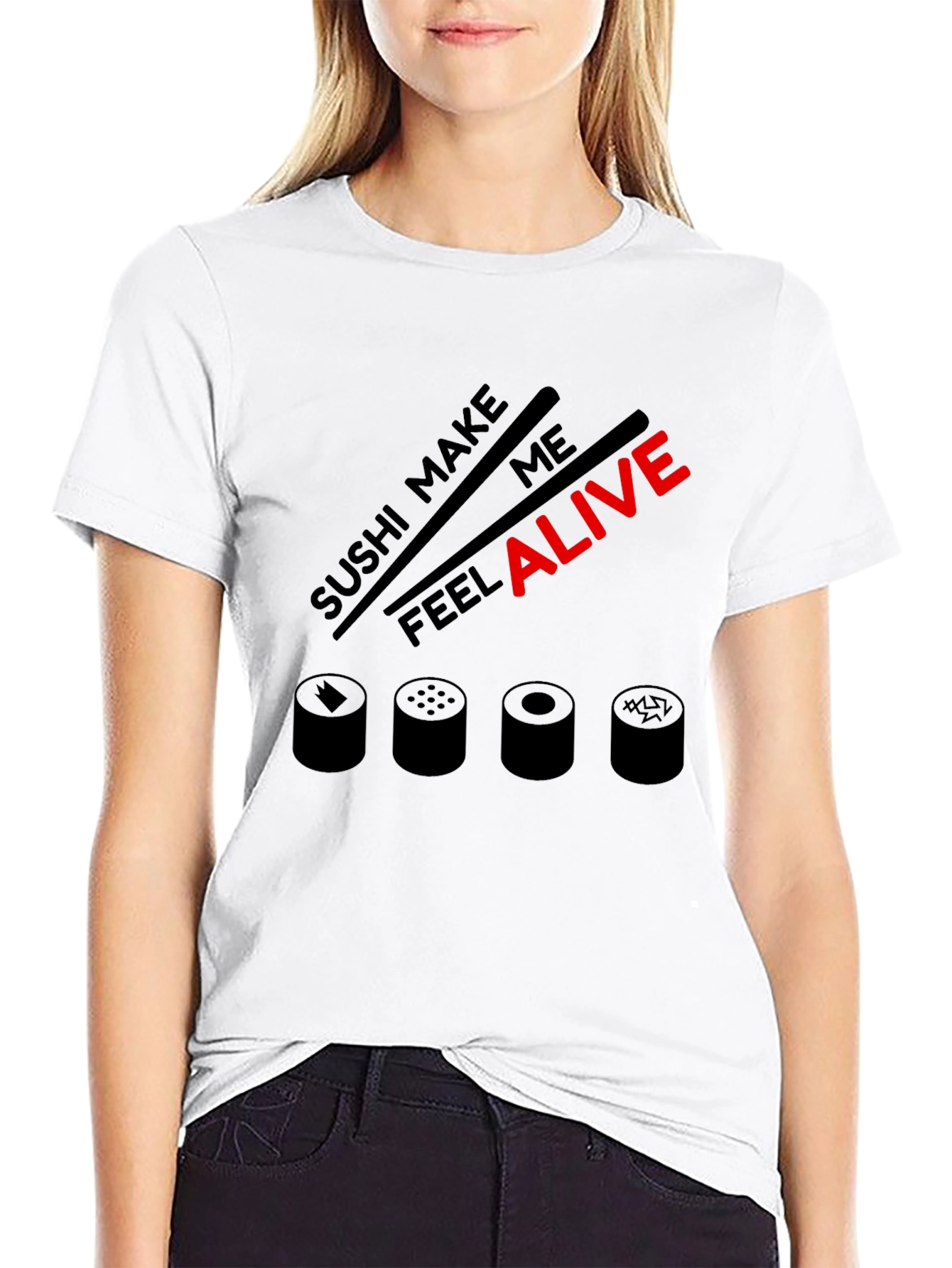 Black Sushi Lover Graphic Tee - Make Me Feel Alive view 9