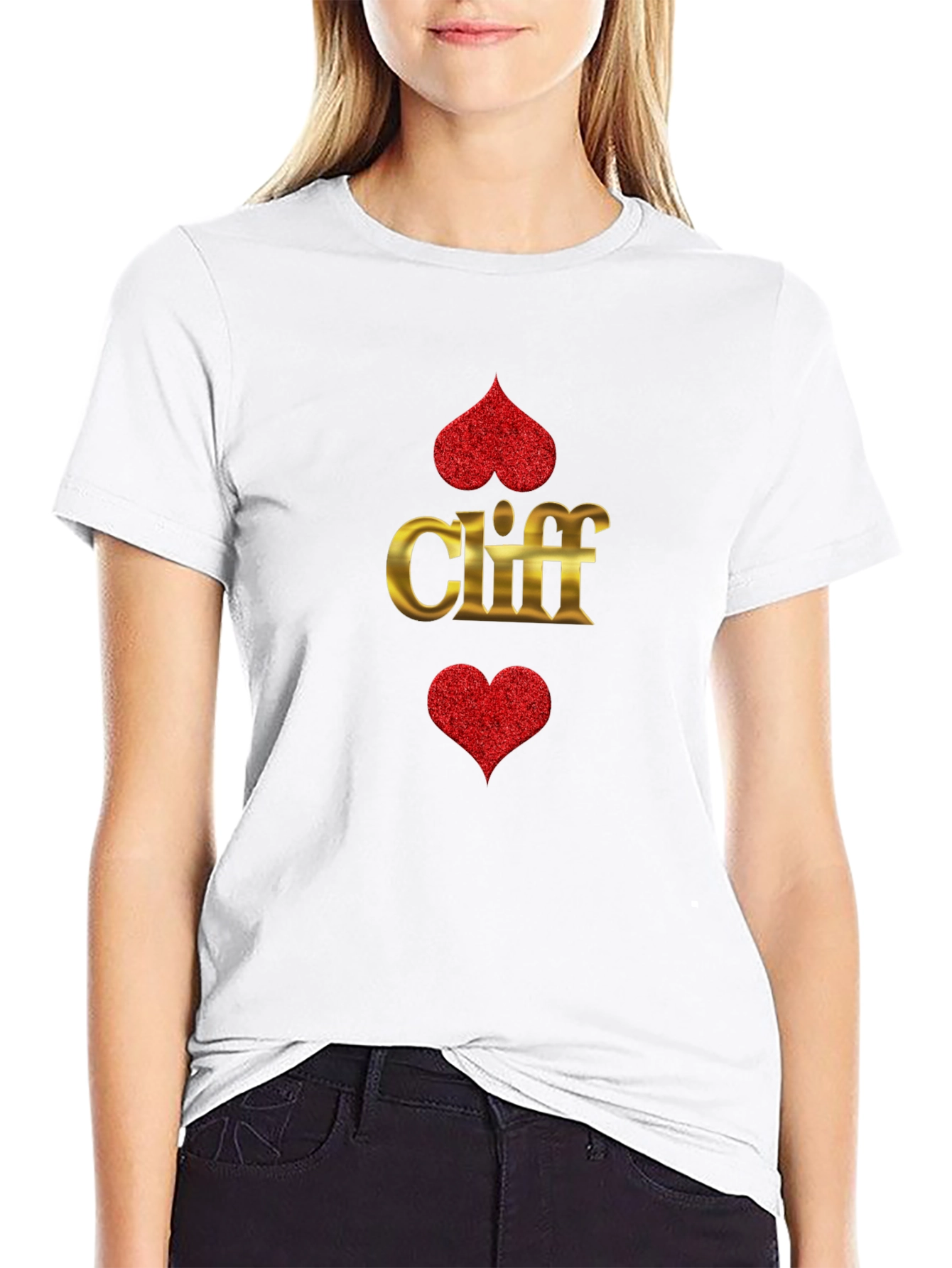 Black Cliff Heart Suit T-Shirt - Ace of Hearts Tee view 9
