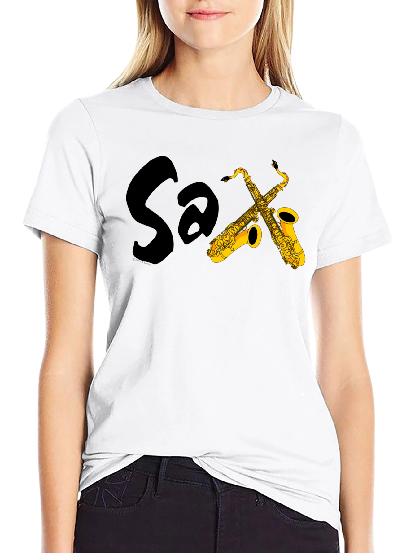 Black Saxophone T-Shirt - Cool Musician Tee view 9