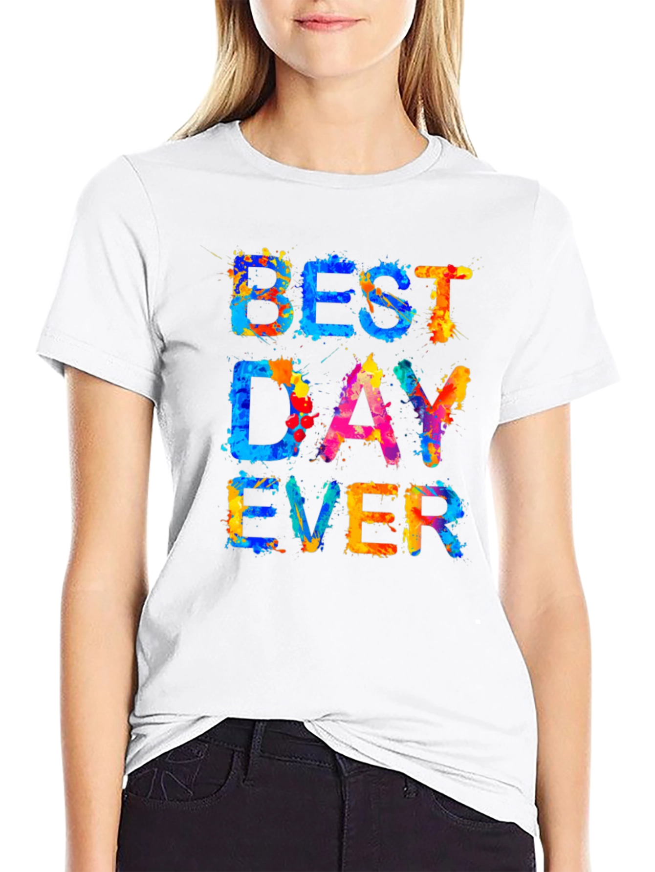 Black Best Day Ever Graphic Tee - Men's Colorful Shirt view 9