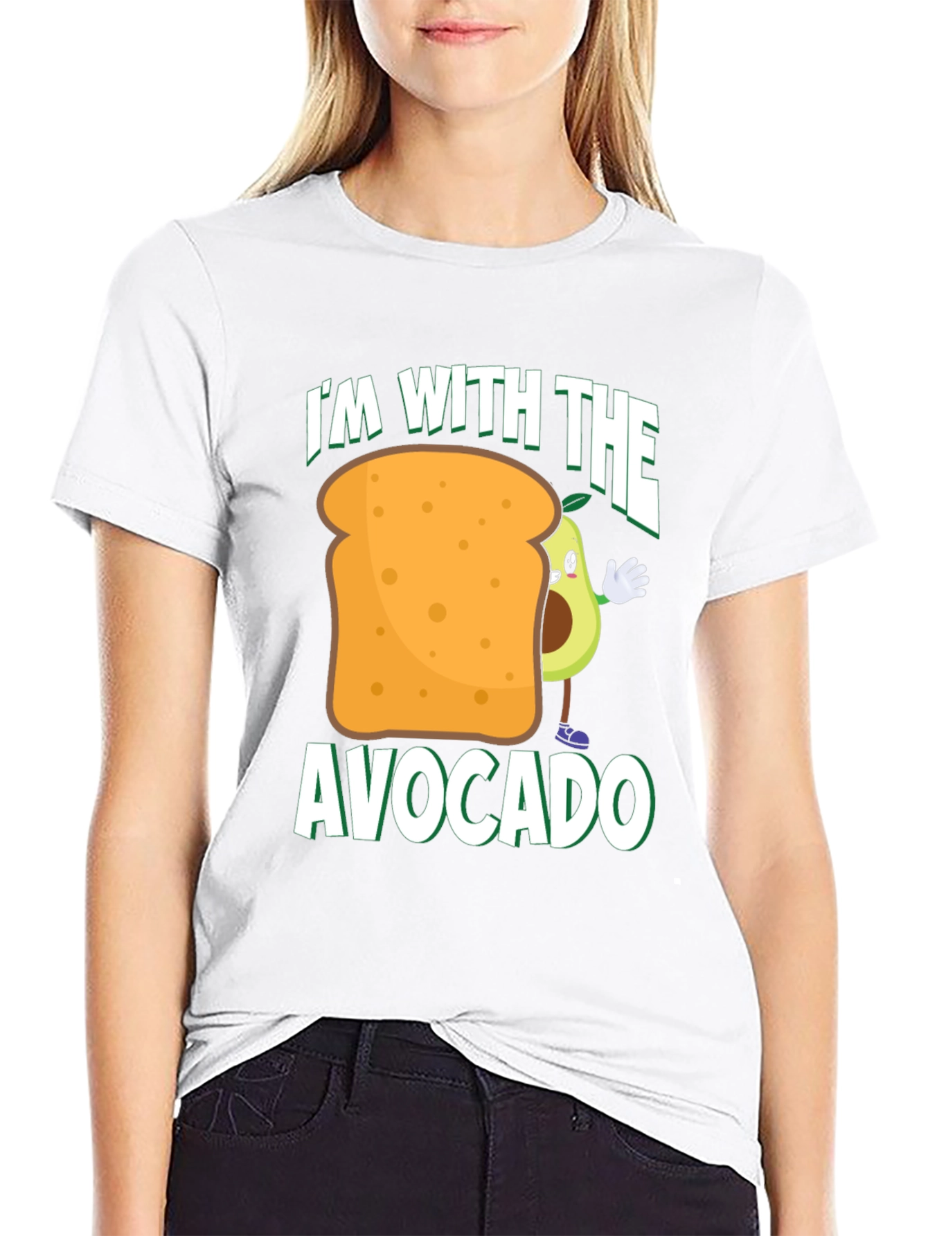 Black I'm With The Avocado T-Shirt Funny Toast Tee view 9