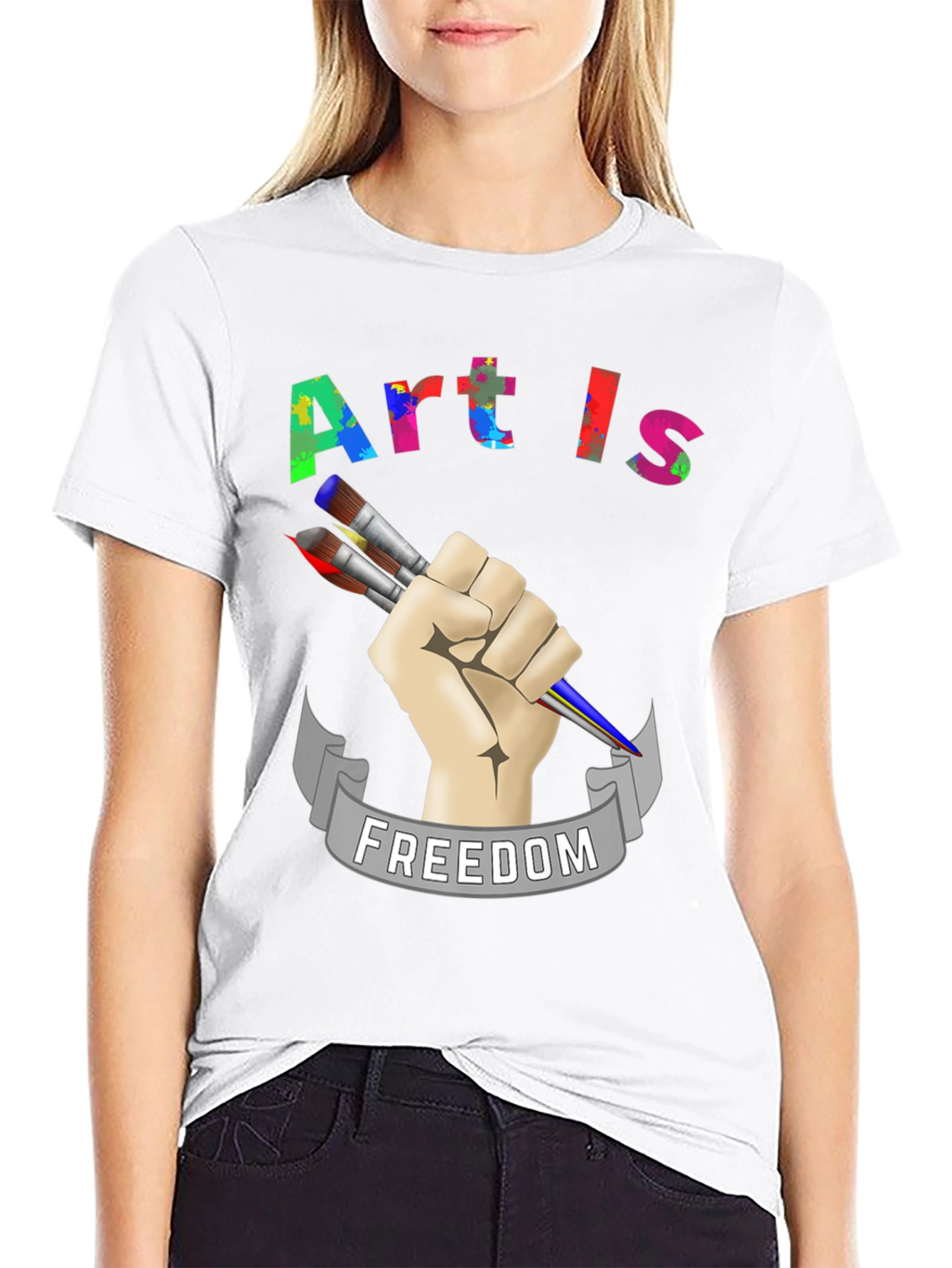 Black Art is Freedom Graphic T-Shirt view 9