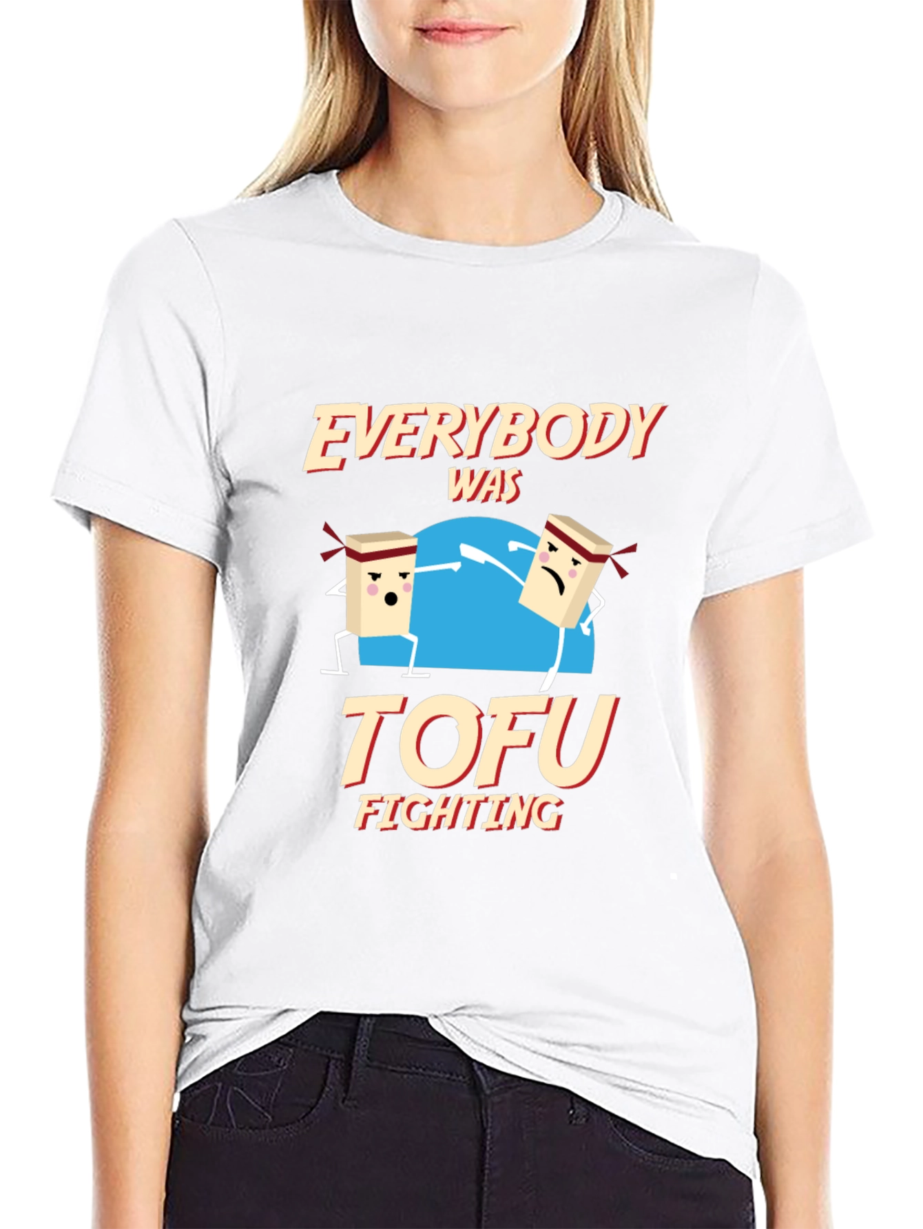 Black Everybody Was Tofu Fighting Graphic Tee view 9