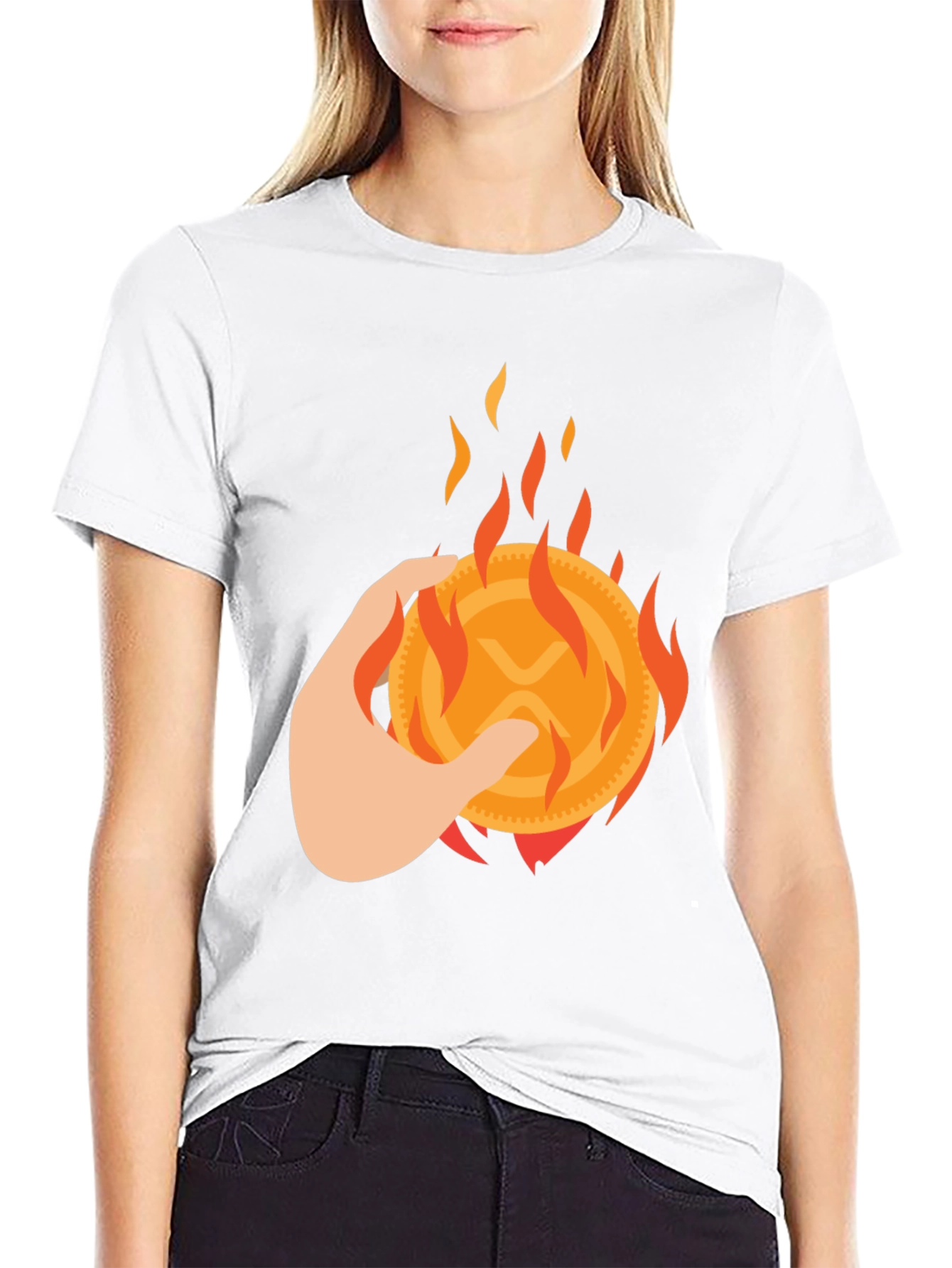 Black Burning XRP Crypto T-Shirt view 9