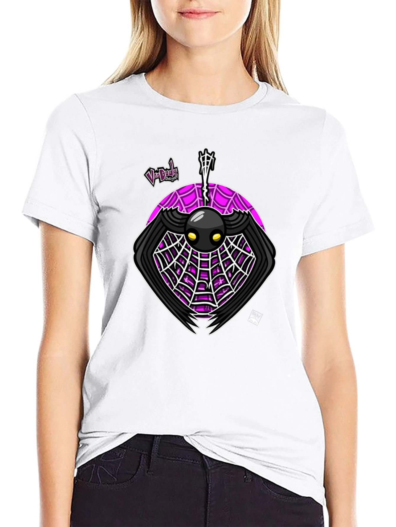 Black Spider Web Graphic Tee - Unique Design T-Shirt view 9