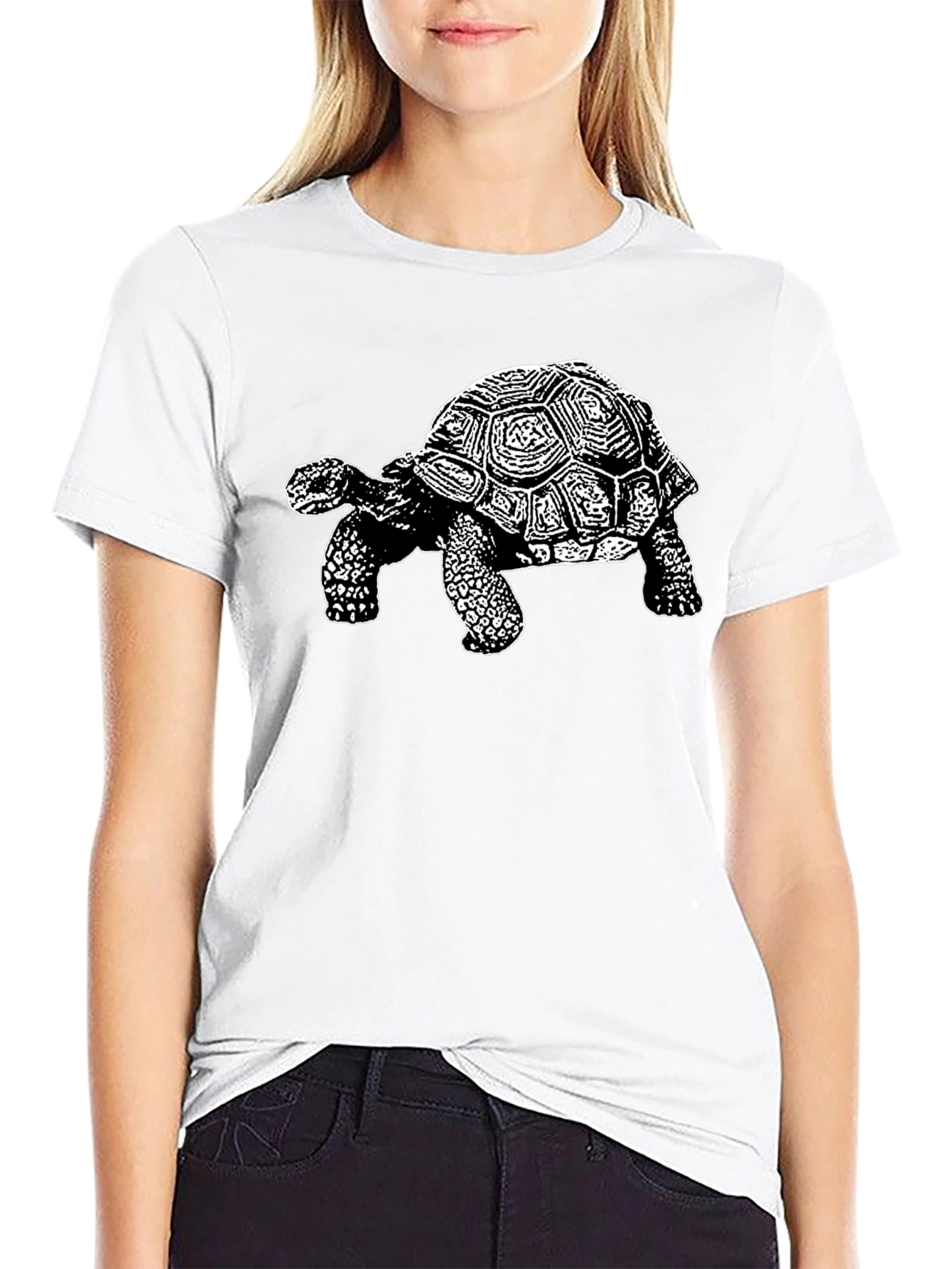 Black Tortoise Graphic Tee - Black Cotton T-Shirt view 9