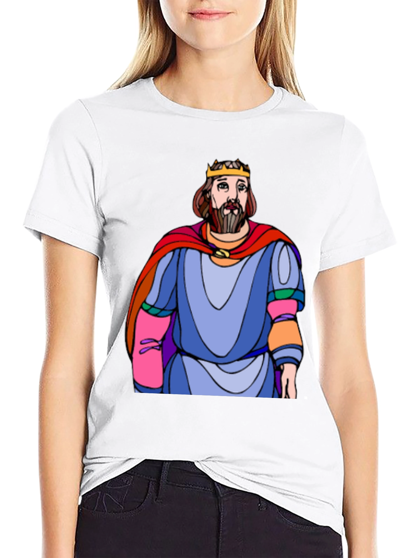 Black King Cartoon Graphic T-Shirt view 9