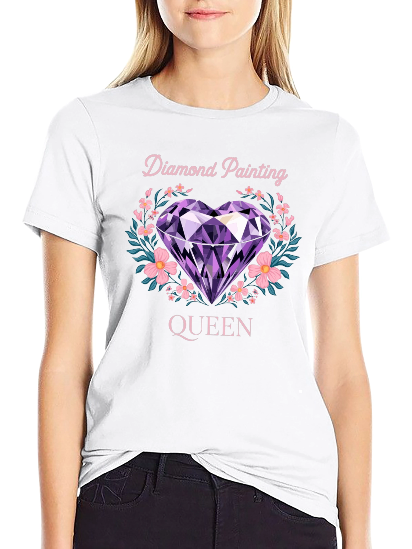 Black Diamond Painting Queen T-Shirt view 9