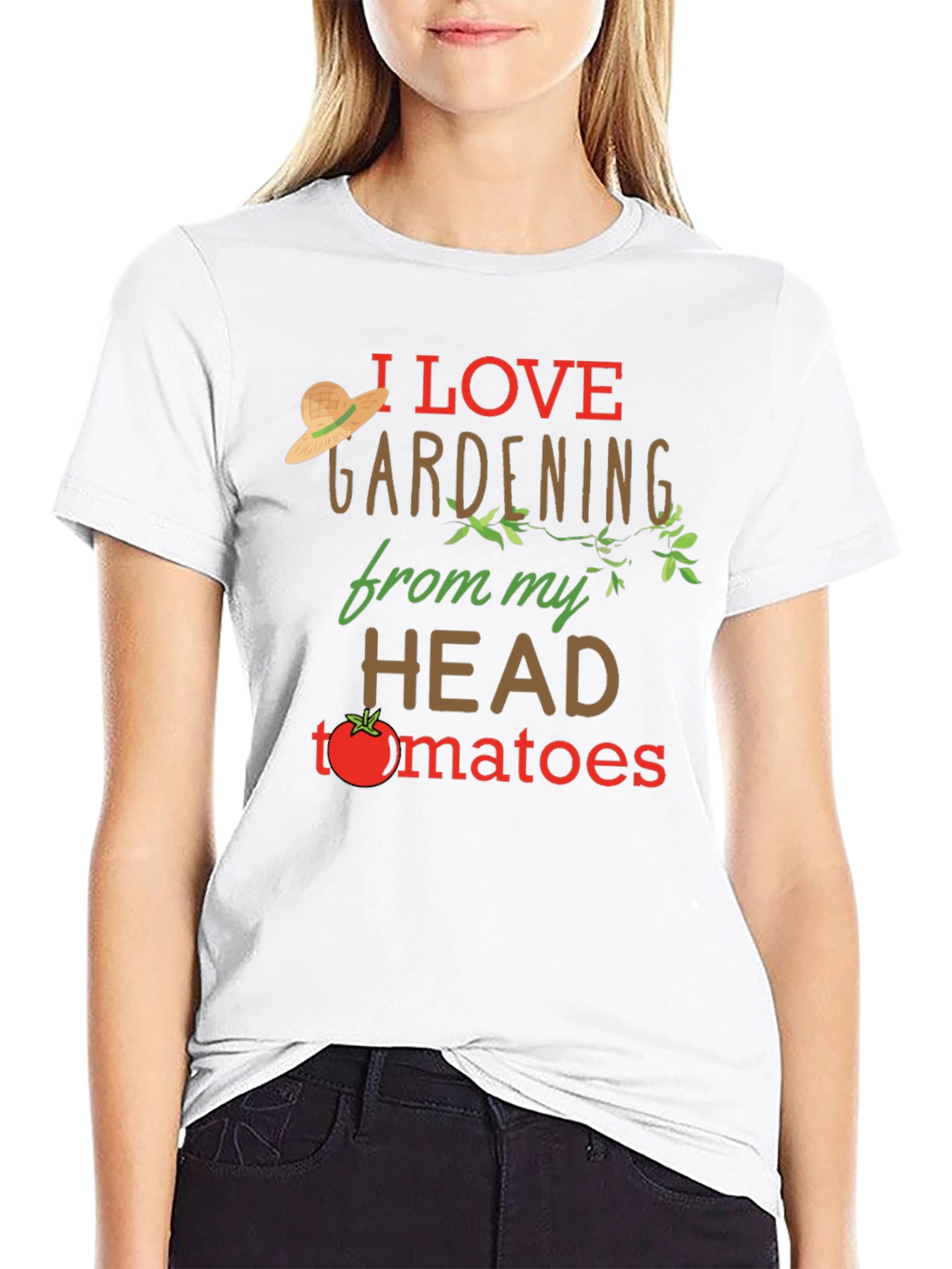 Black I Love Gardening Head Tomatoes Graphic T-Shirt view 9