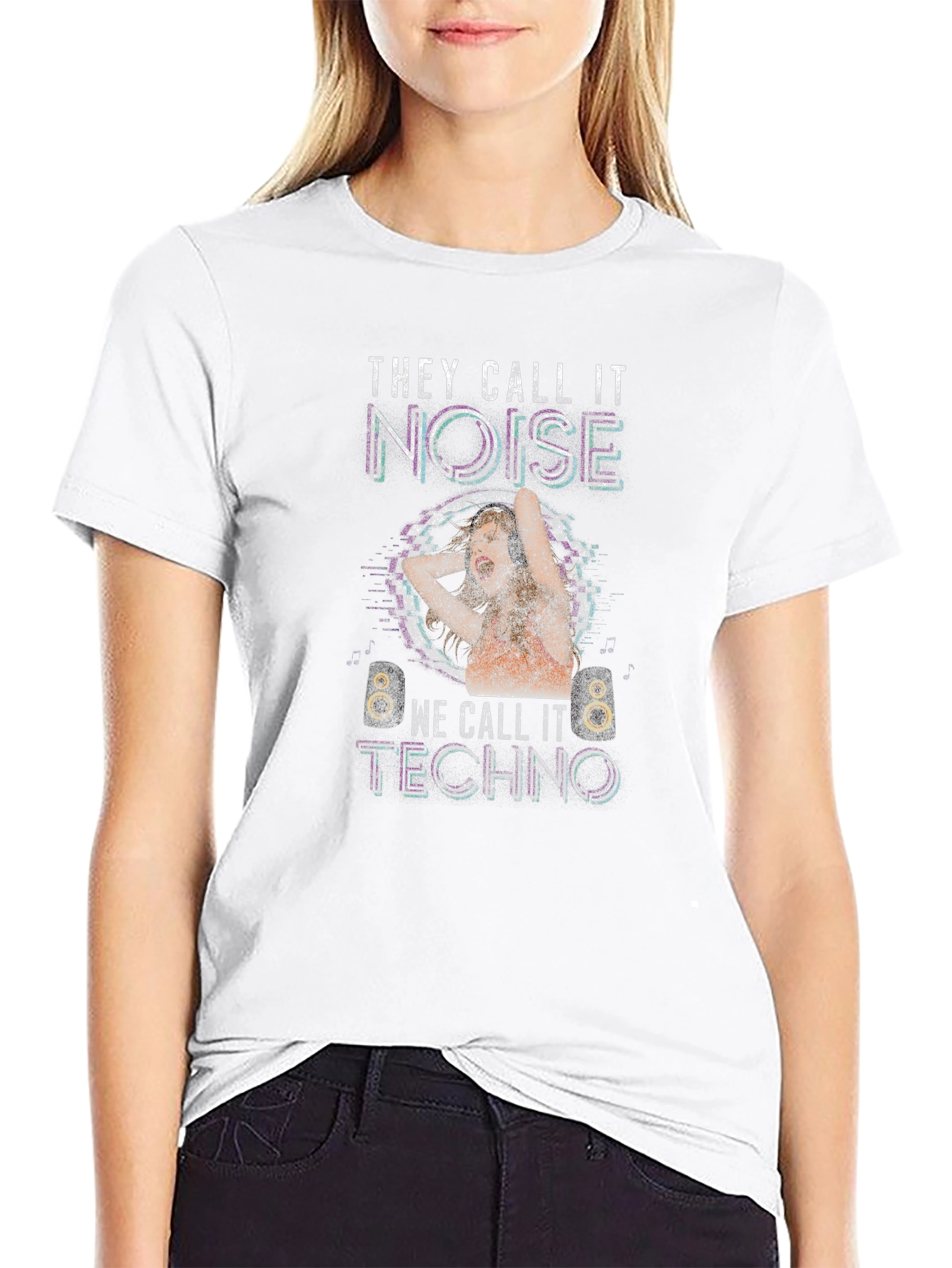 Black Techno Noise T-Shirt - Music Lover Tee view 9