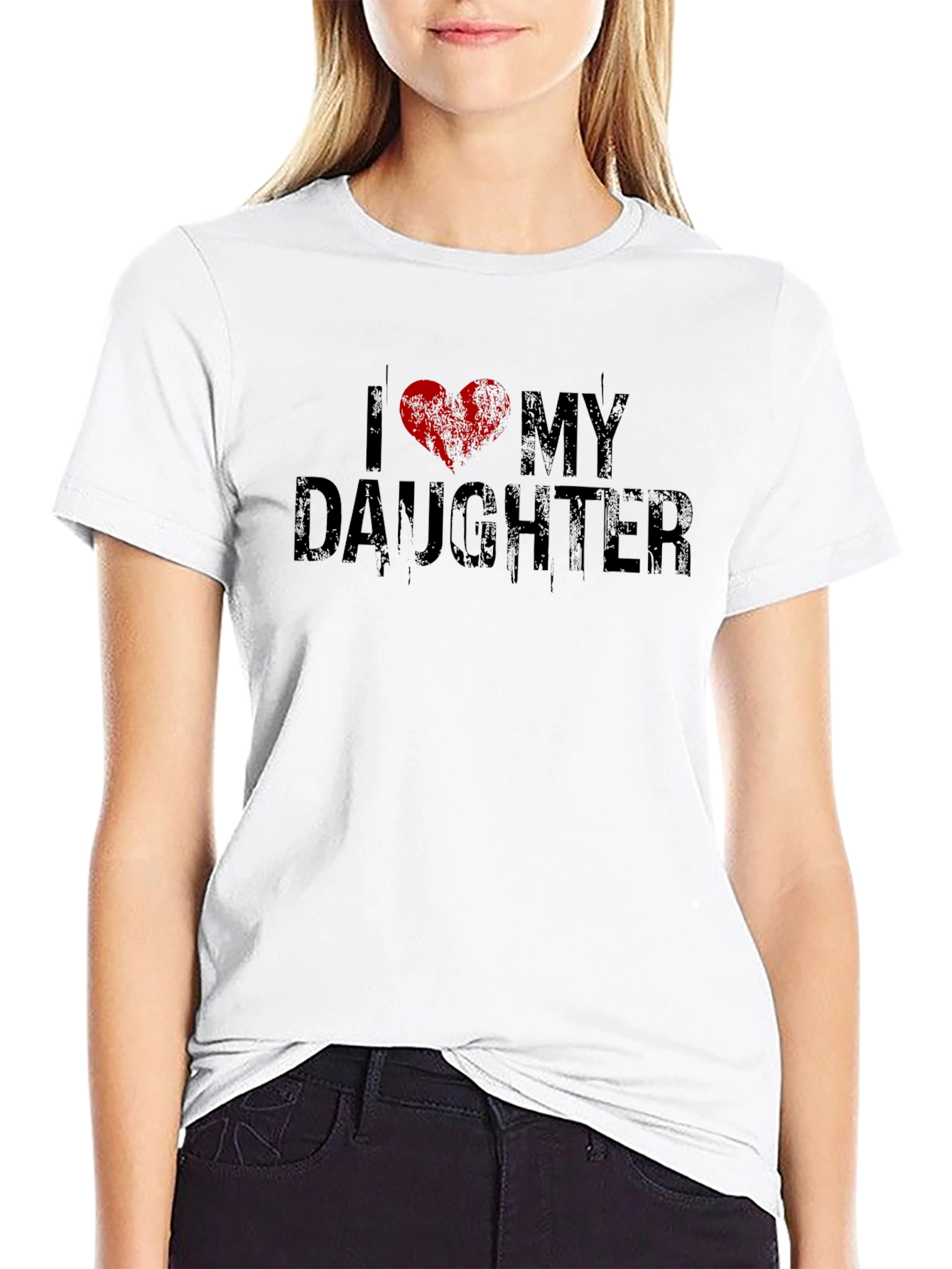 Black I Heart My Daughter Graphic Tee view 9
