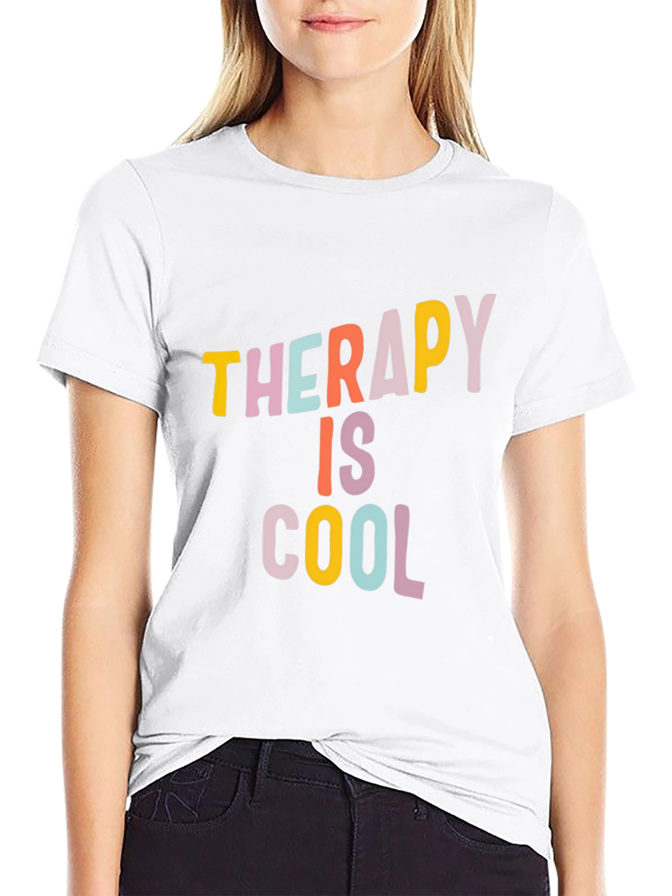 Black Therapy is Cool Graphic Tee - Casual Unisex T-Shirt view 9