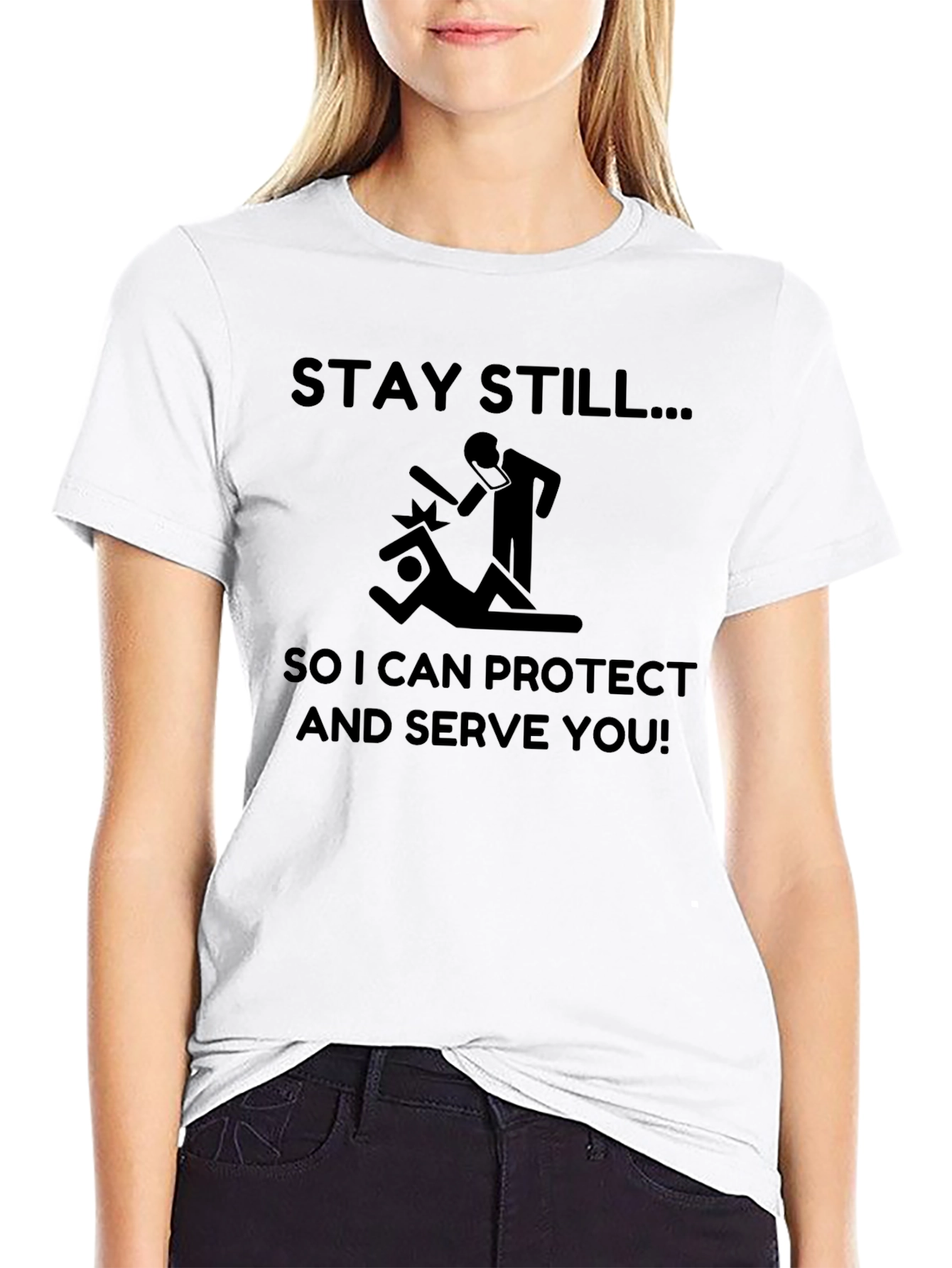 Black Stay Still Funny Sarcastic T-Shirt view 9