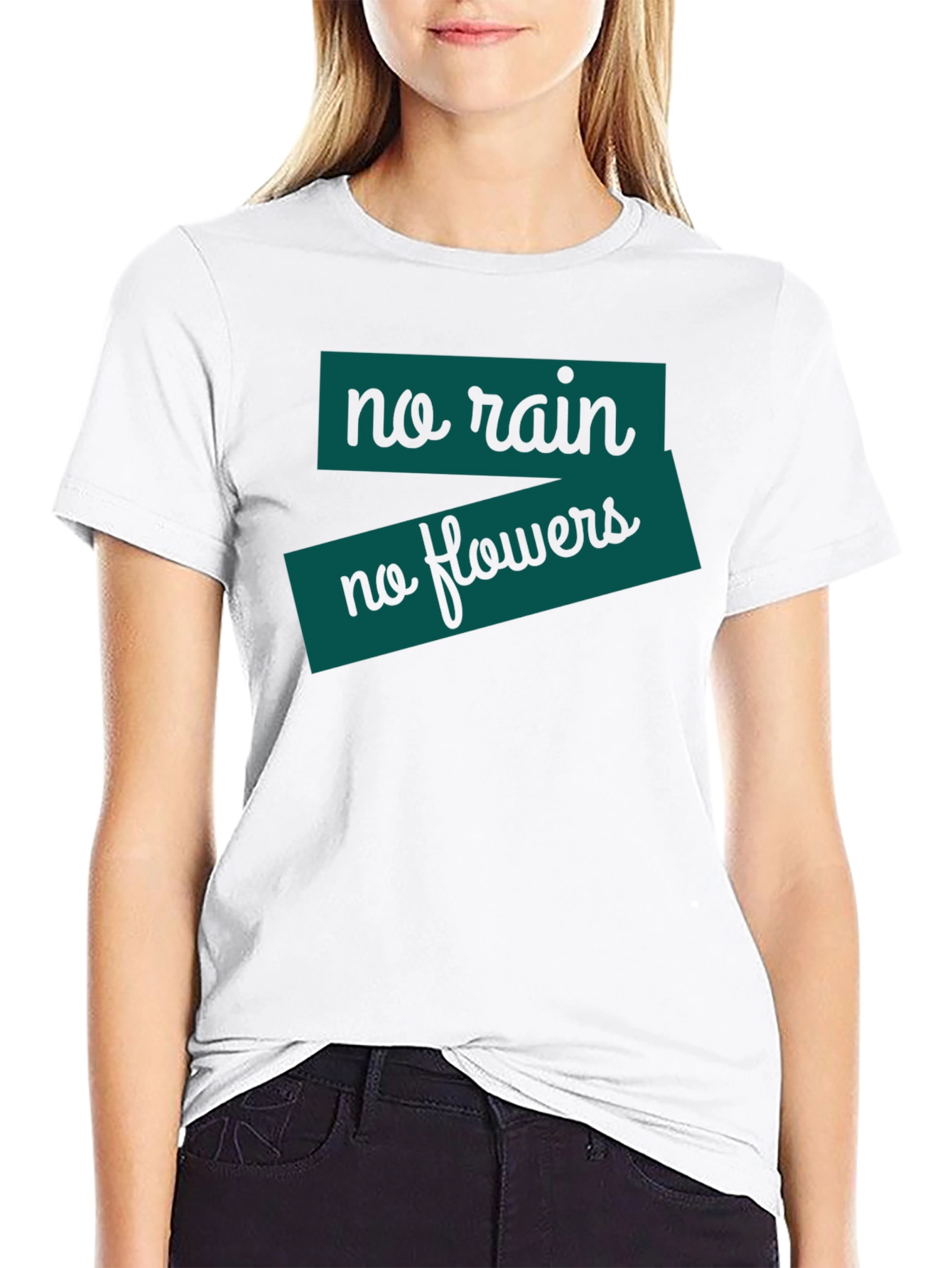 Black No Rain, No Flowers T-Shirt - Black view 9