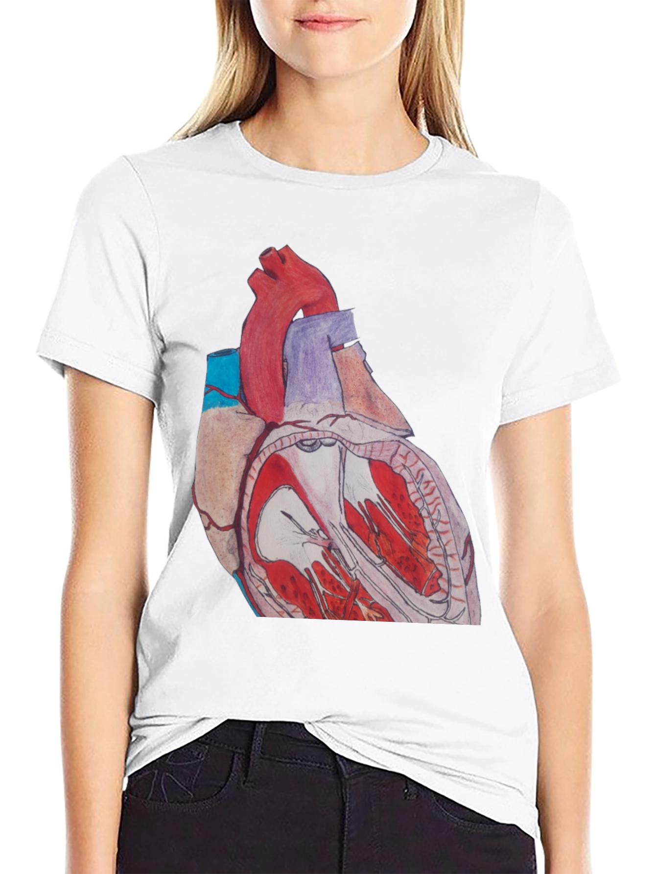 Black Anatomical Heart Graphic Tee - Black view 9