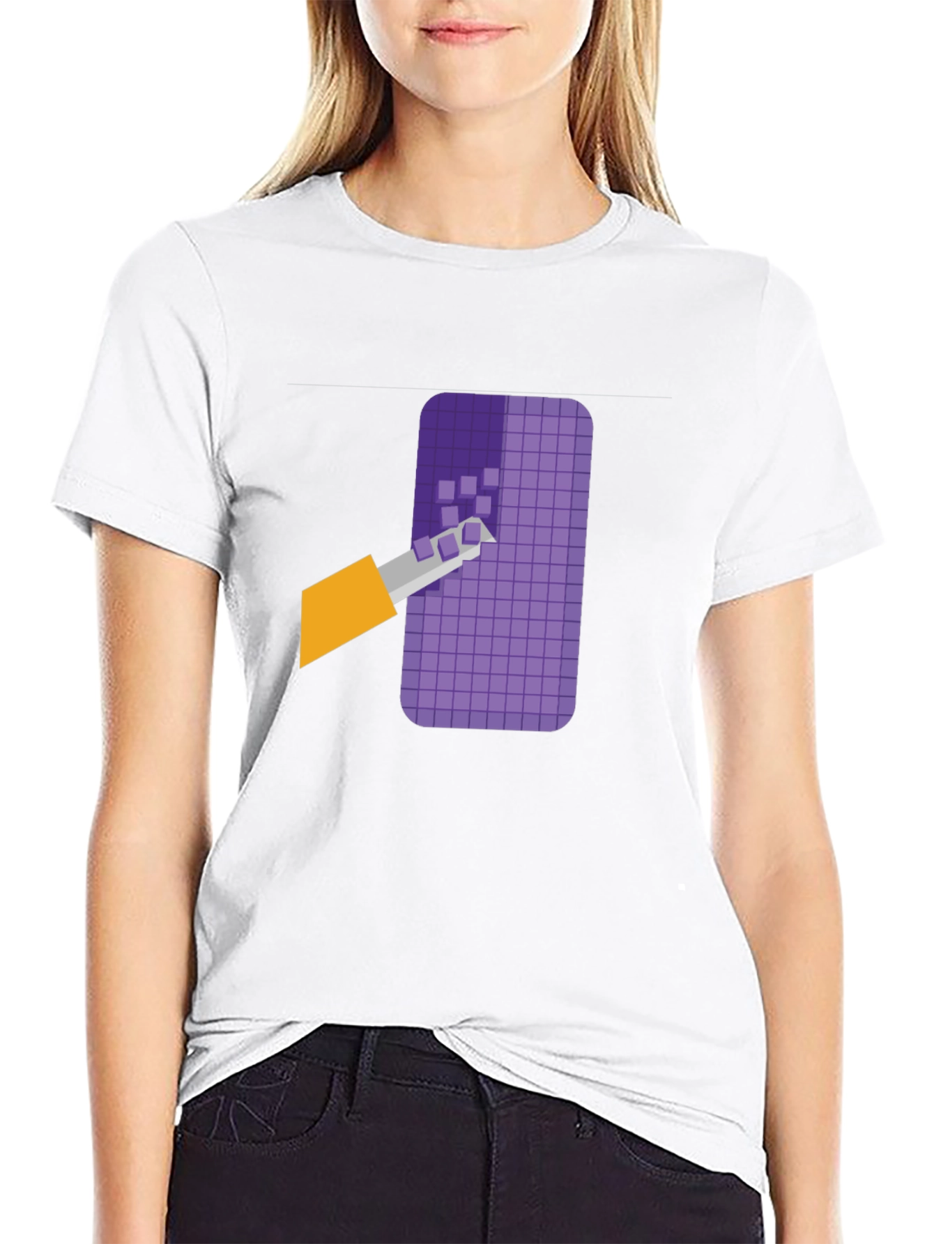 Black Pixelated Art T-Shirt - Modern Graphic Tee view 9