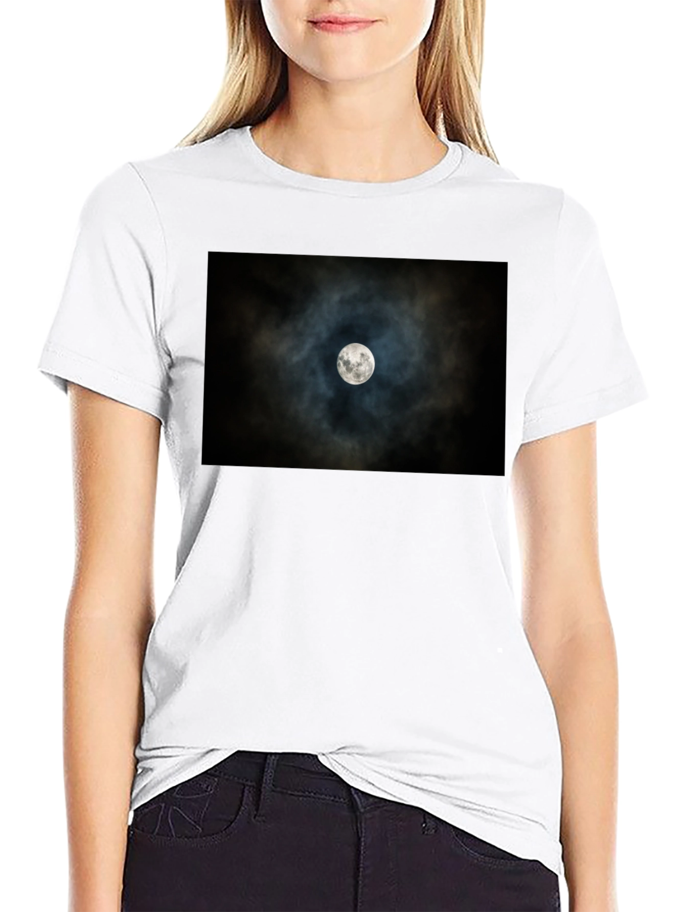 Black Lunar Eclipse Black Tee - Celestial Style view 9