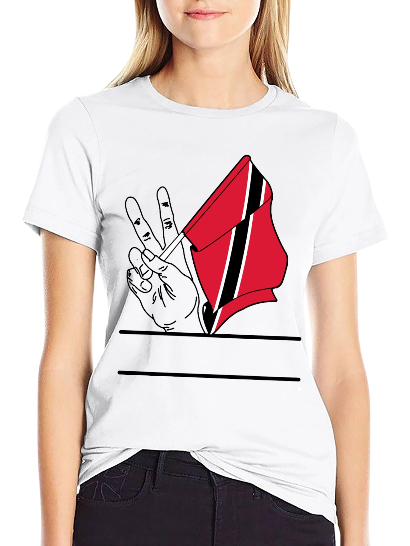 Black Trinidad and Tobago Peace Flag T-Shirt view 9