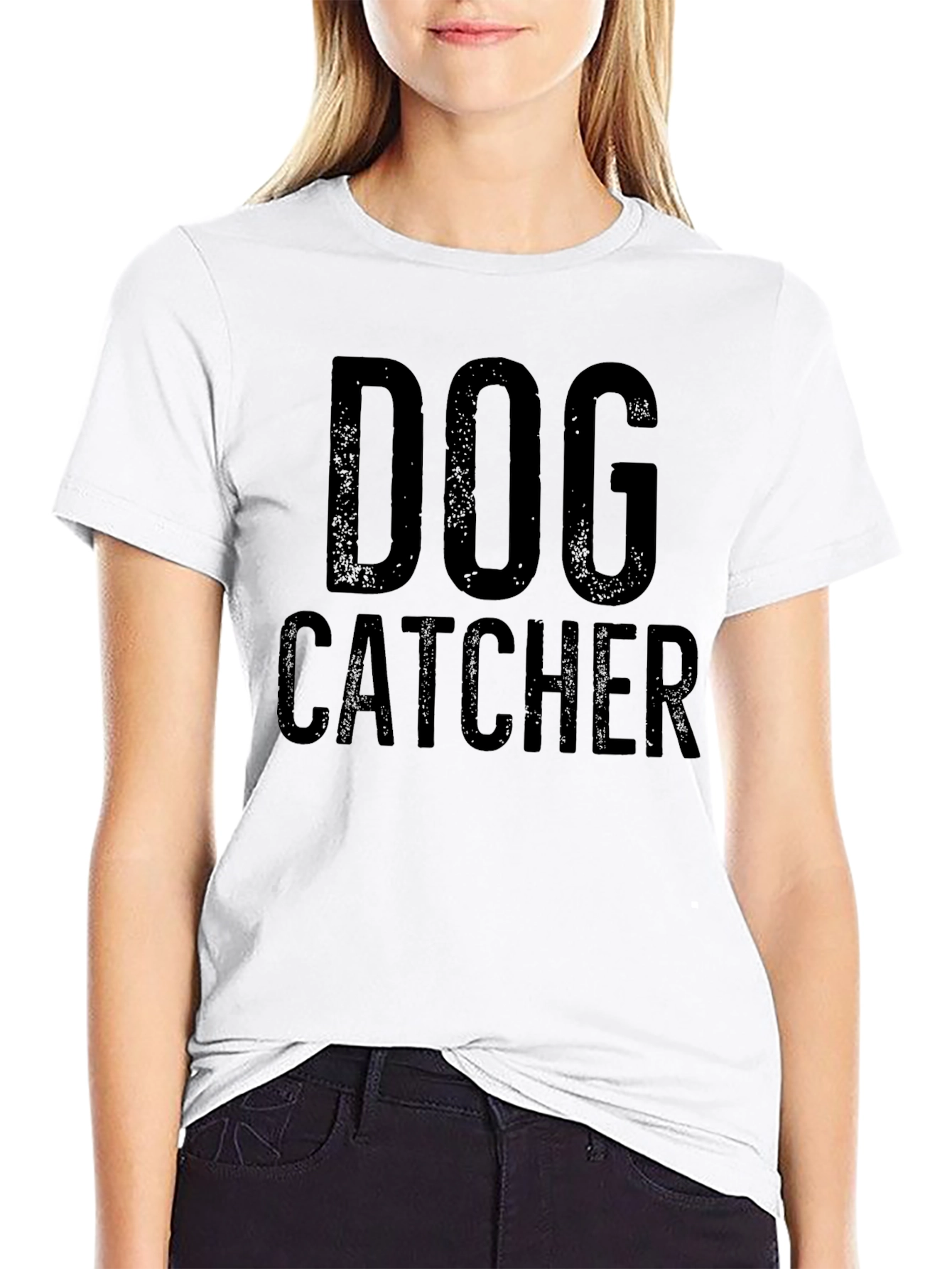 Black Dog Catcher T-Shirt - Novelty Graphic Tee view 9