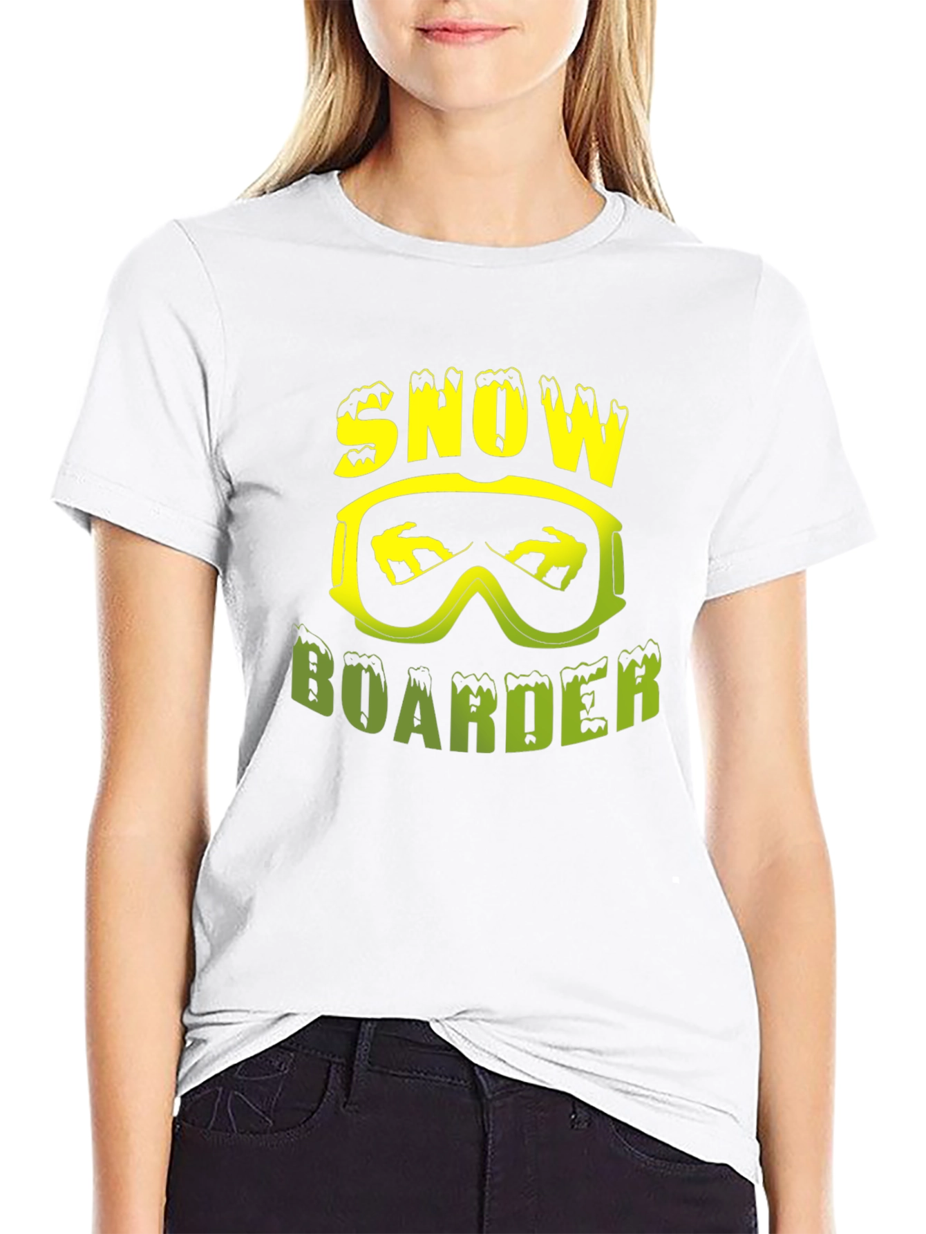 Black Snowboarder Graphic Tee -  Skiing Shirt view 9