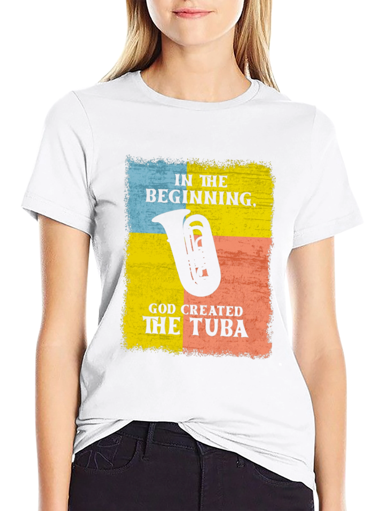 Black In The Beginning Tuba Graphic Tee view 9