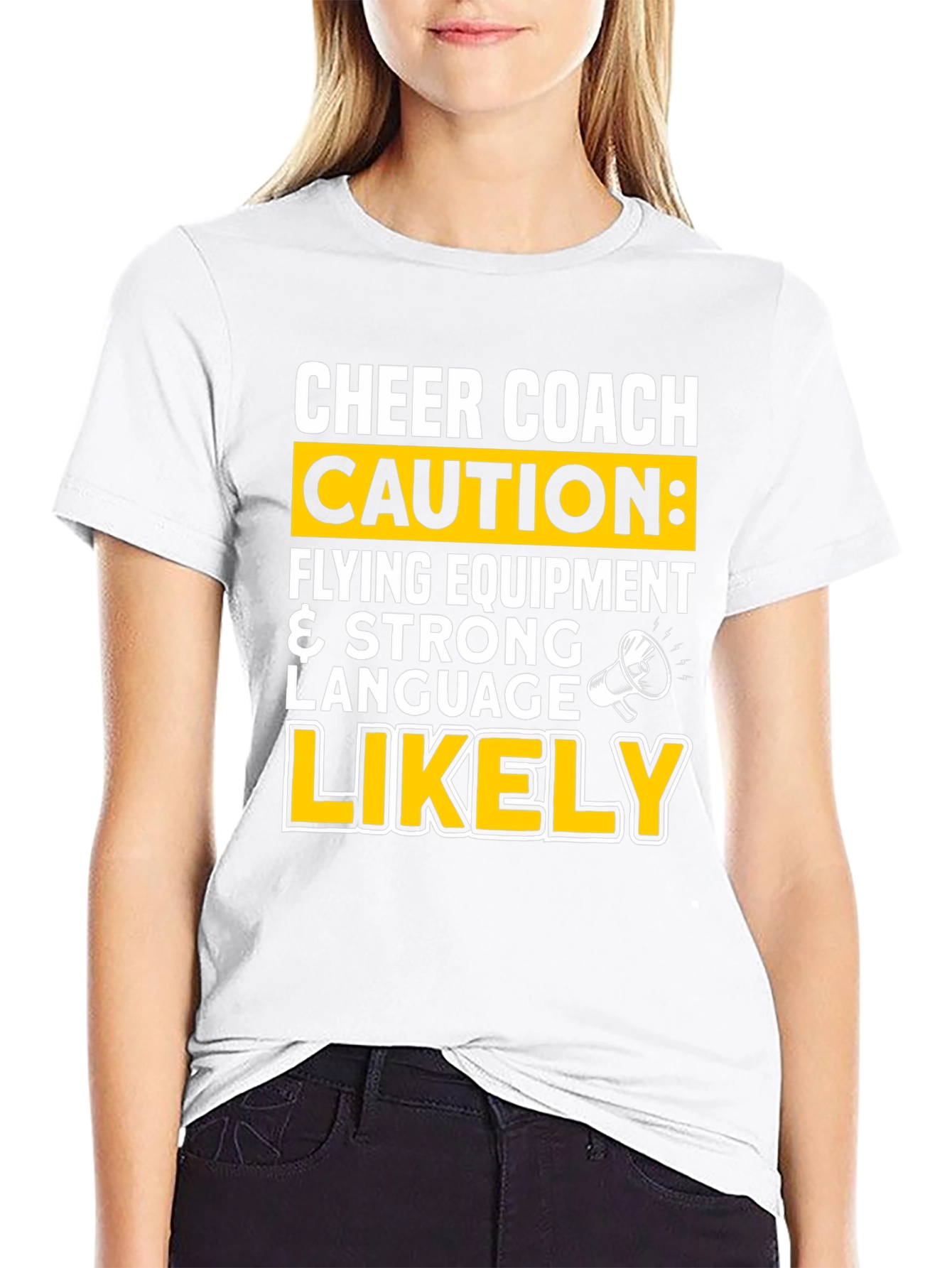 Black Cheer Coach Caution T-Shirt view 9