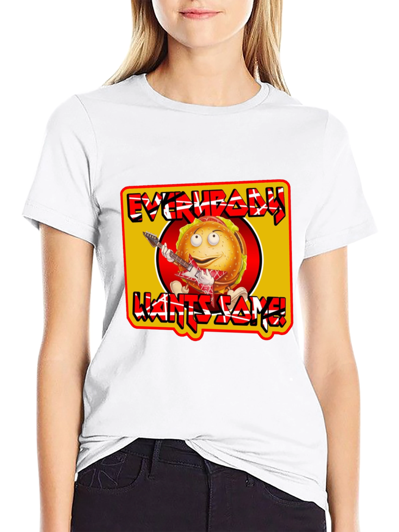 Black Everybody Wants Some Burger T-Shirt view 9