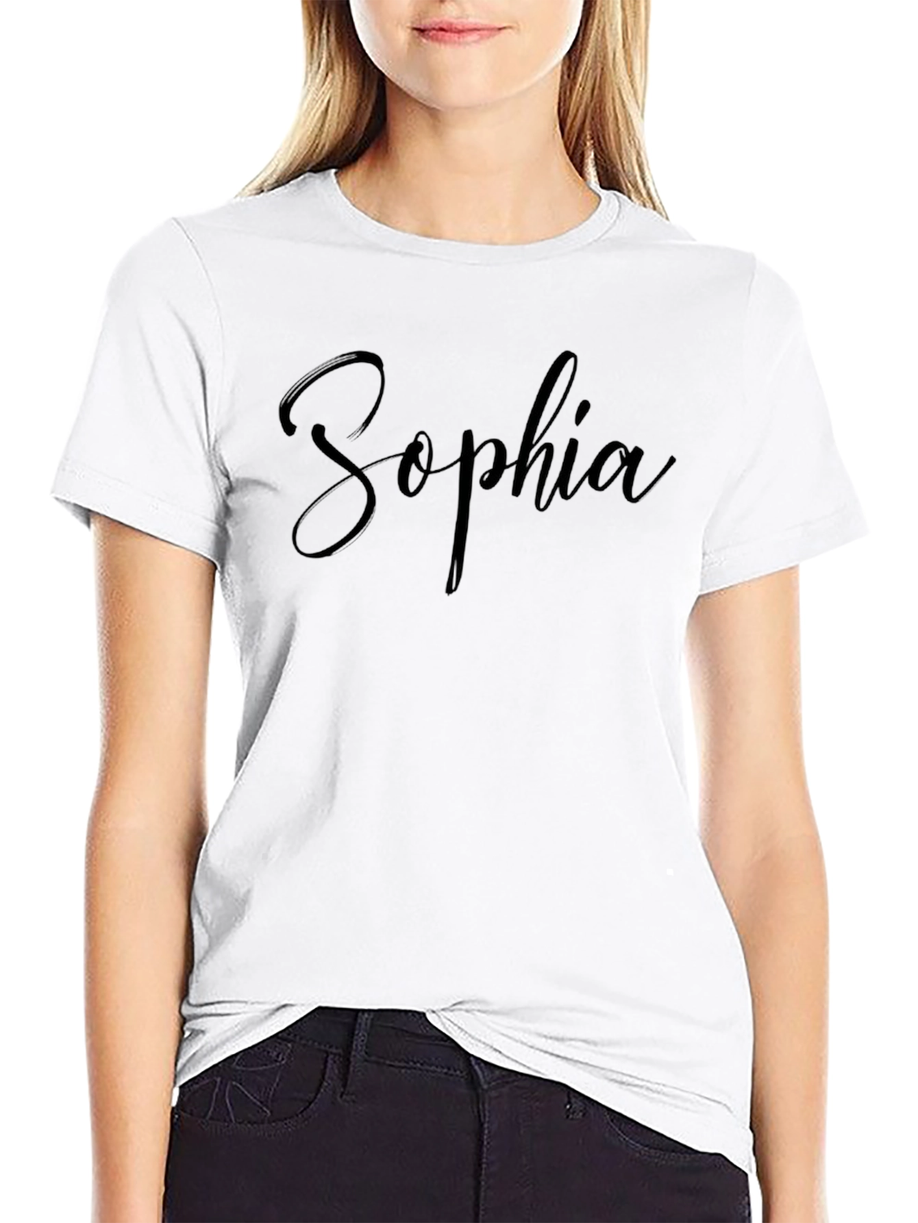Black Personalized Sophia Black T-Shirt view 9