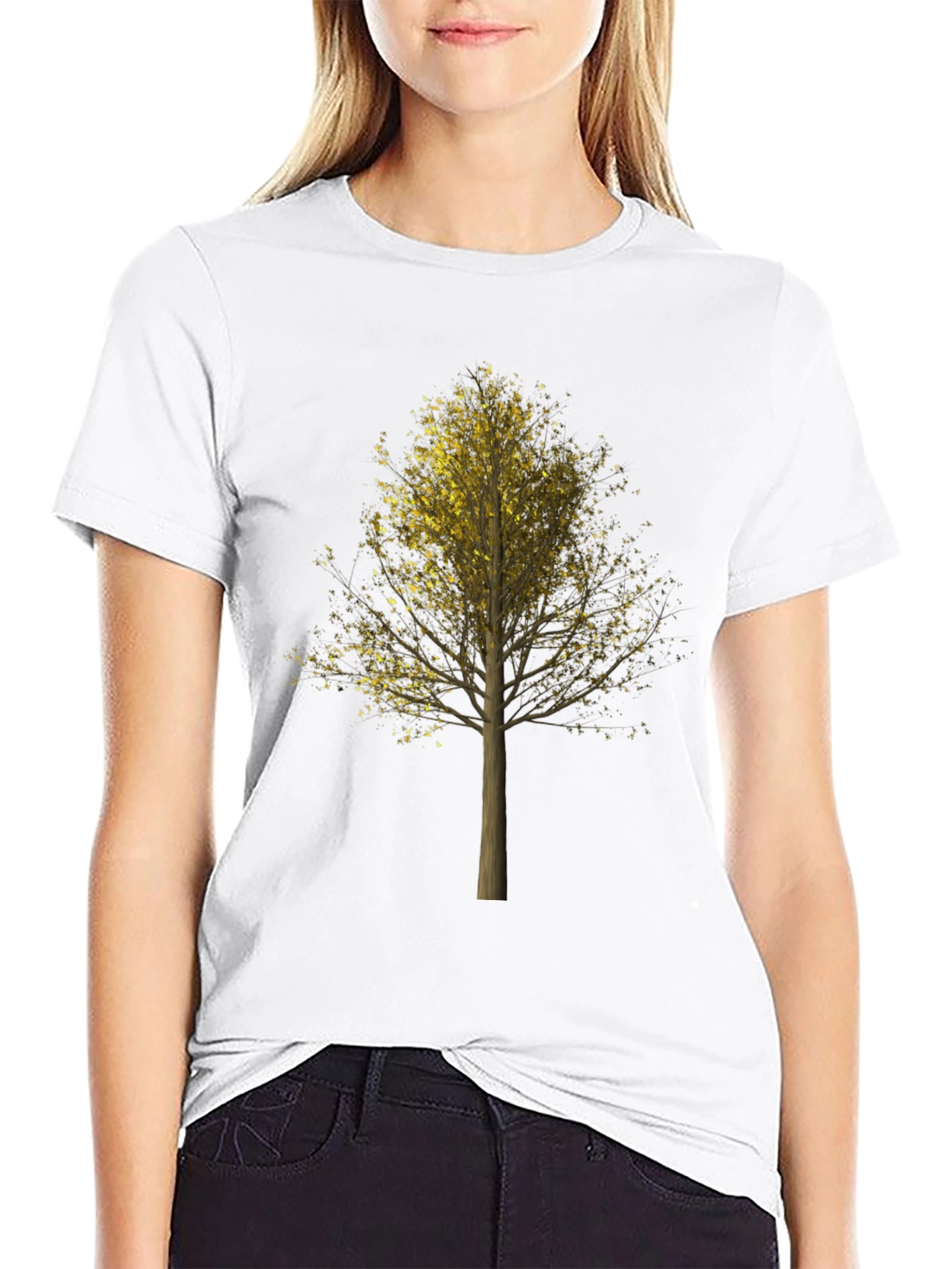 Black Nature Tree Graphic Black T-Shirt view 9