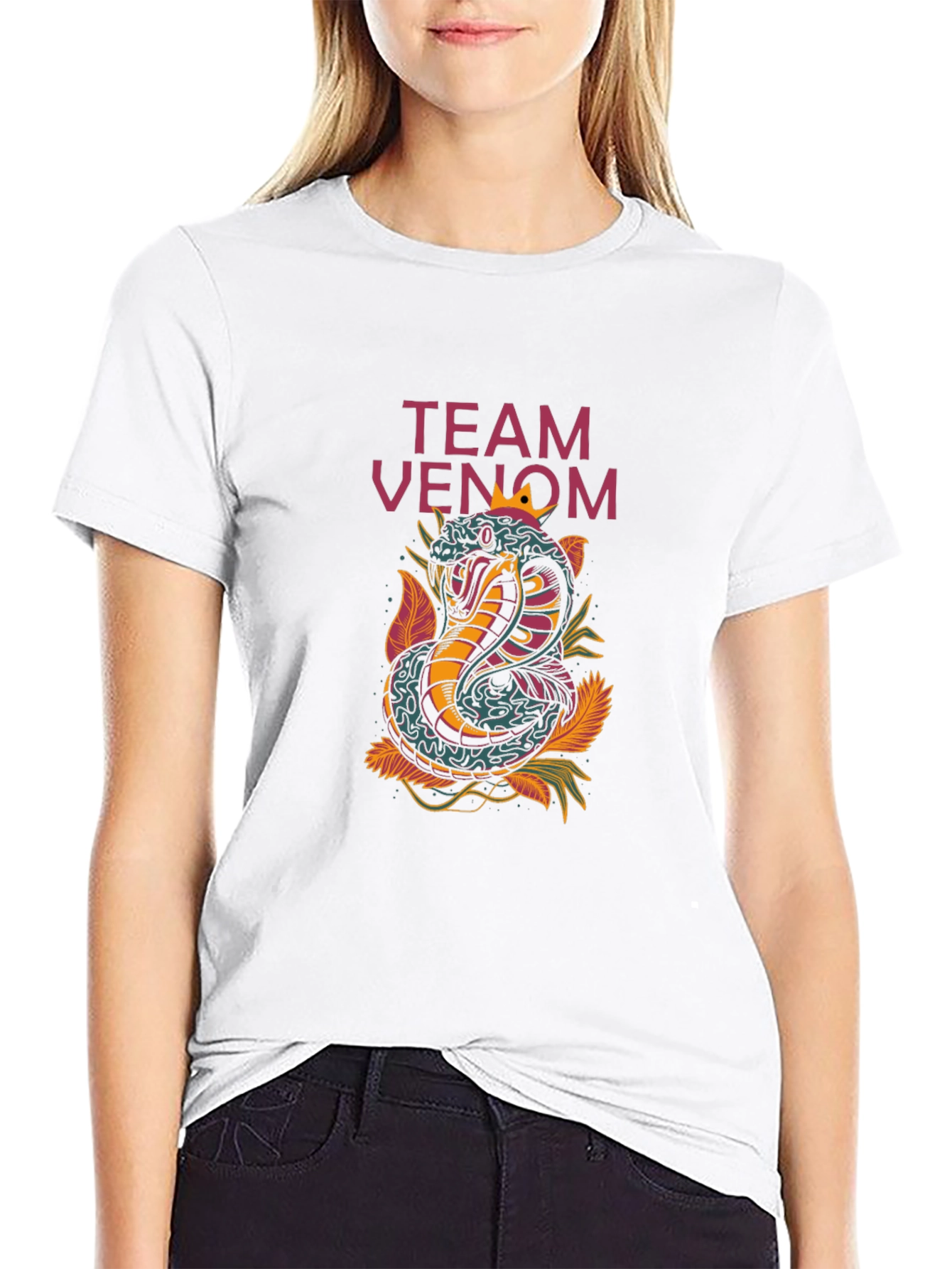 Black Team Venom Snake Graphic Tee - Cobra Design view 9