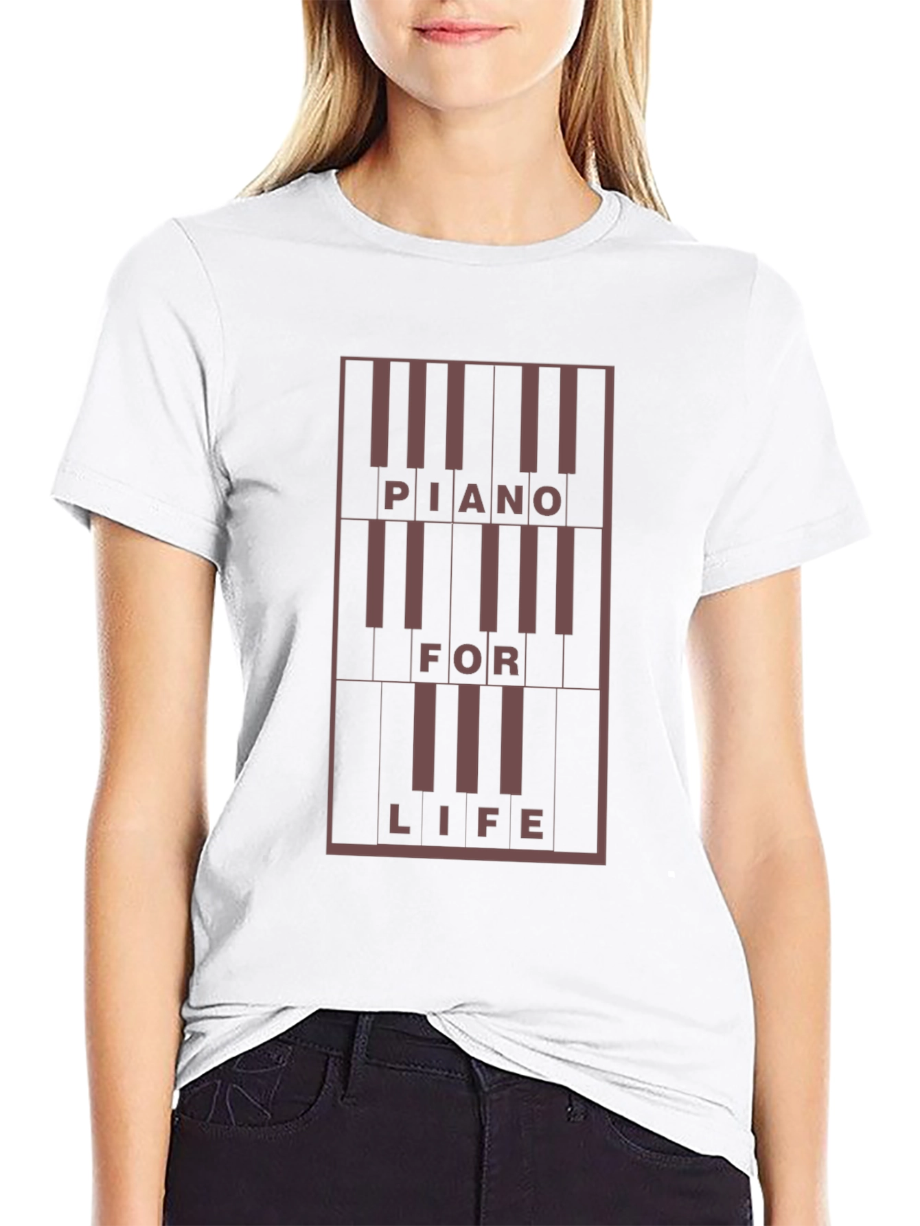 Black Piano For Life Graphic Tee view 9