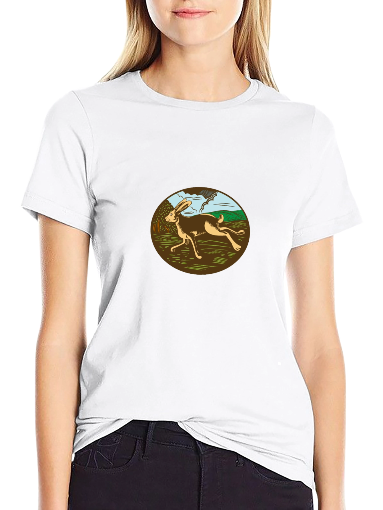 Running Hare Graphic Tee - Black - 9