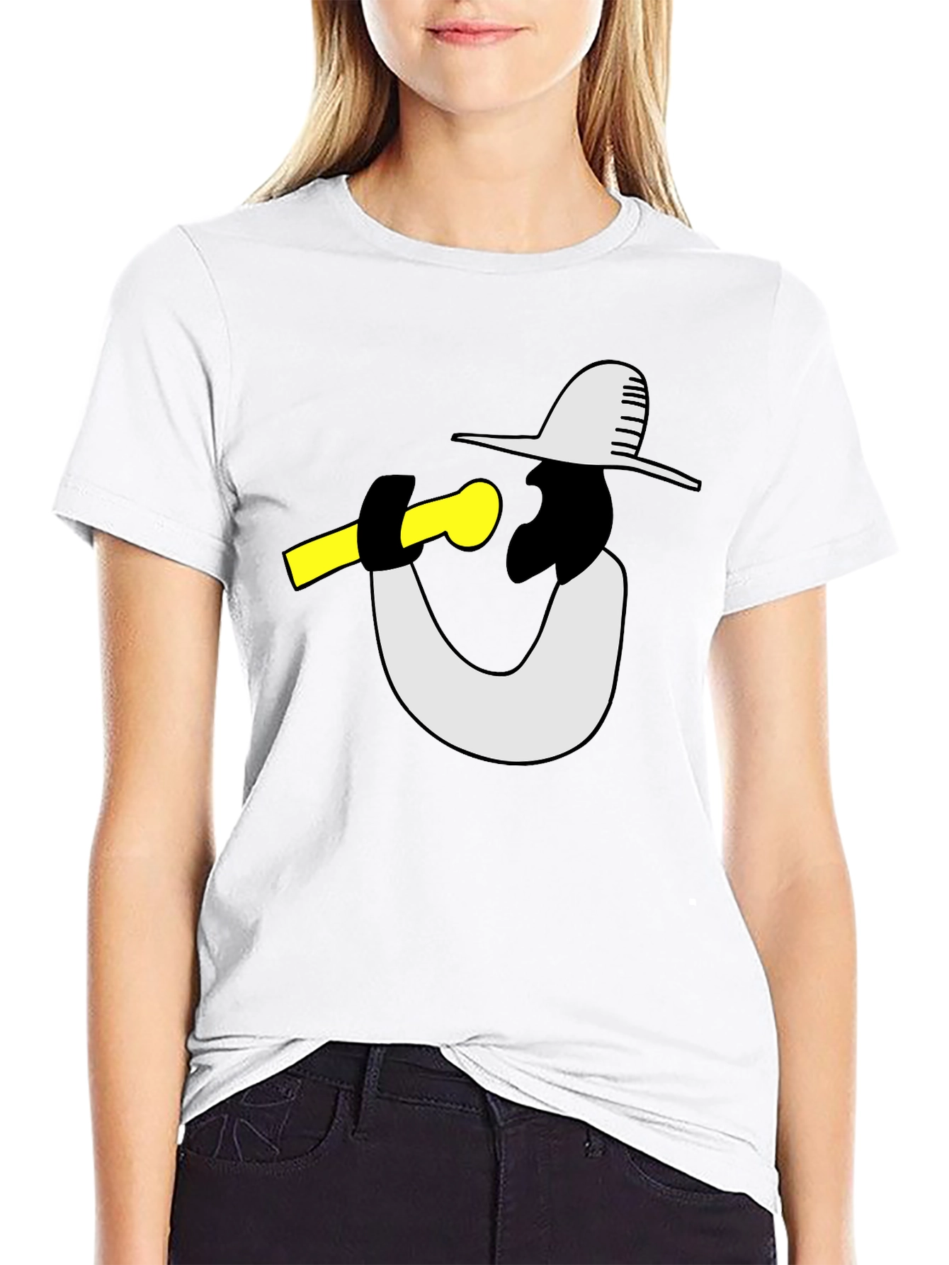 Black Cool Graphic Tee - Musician with Hat view 9
