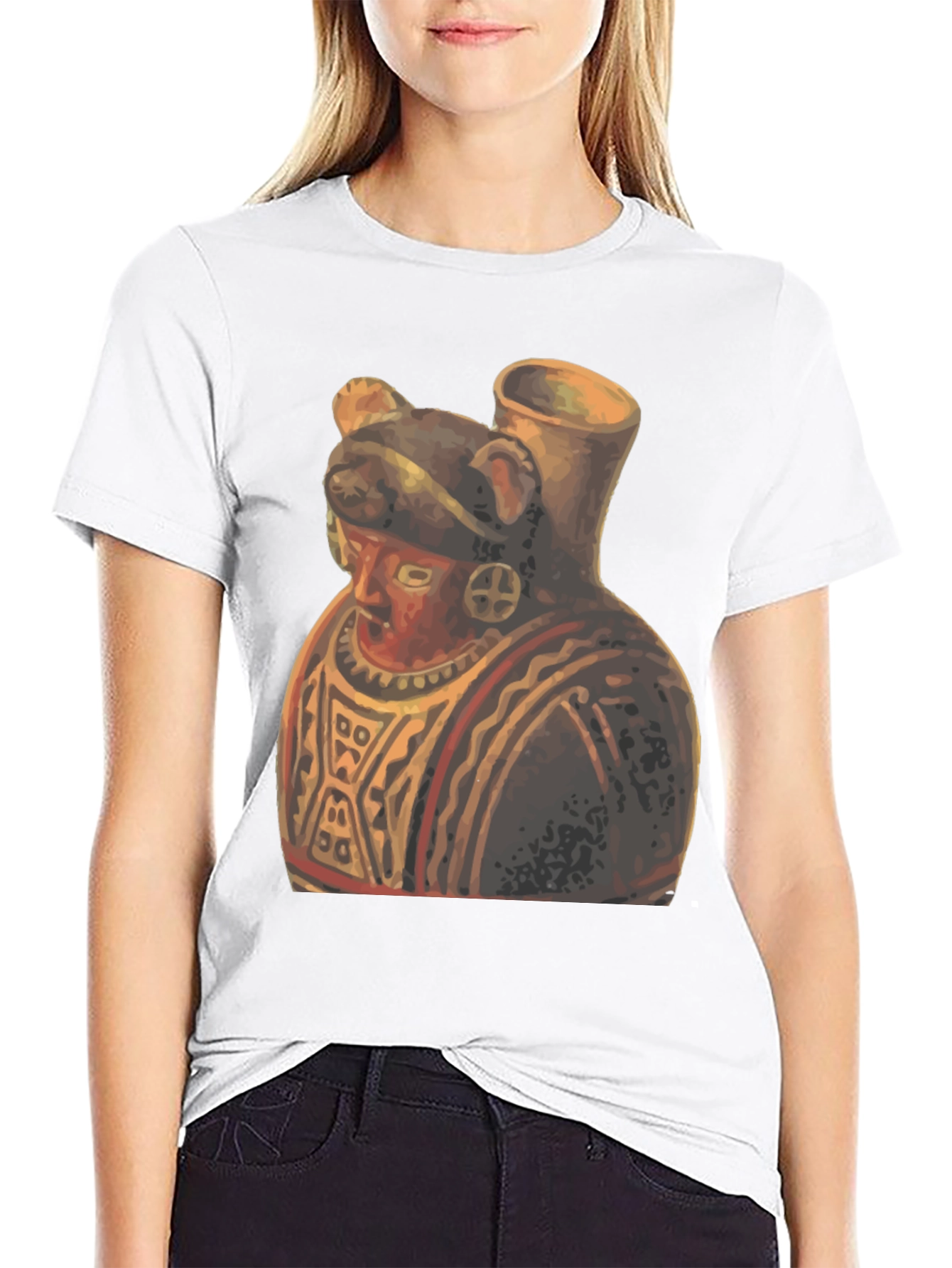 Black Unique Artistic Graphic Tee - Anthropomorphic Pottery view 9