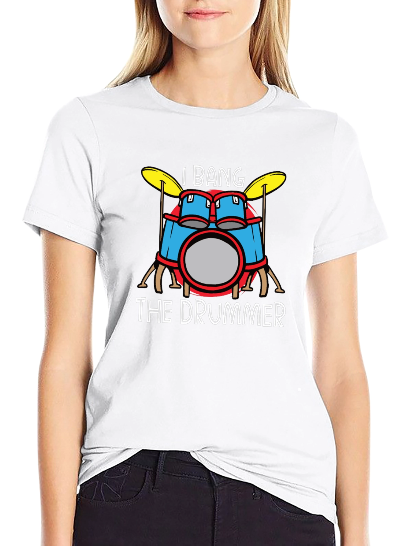 Black I Bang The Drummer Graphic T-Shirt view 9