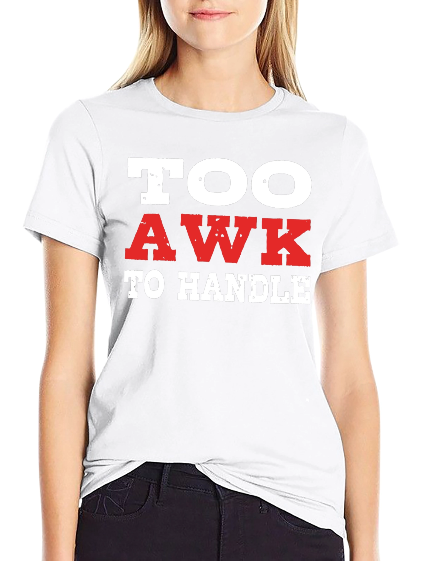 Black Too Awk to Handle Black Graphic Tee view 9