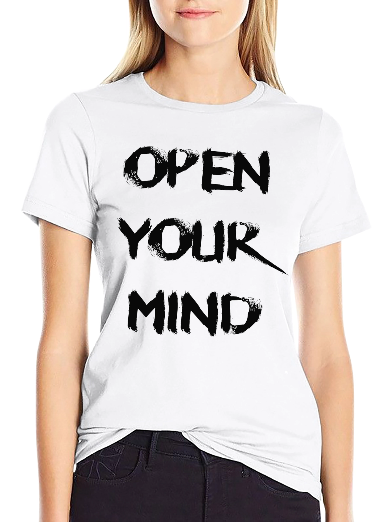 Black Open Your Mind Graphic T-Shirt - Black view 9