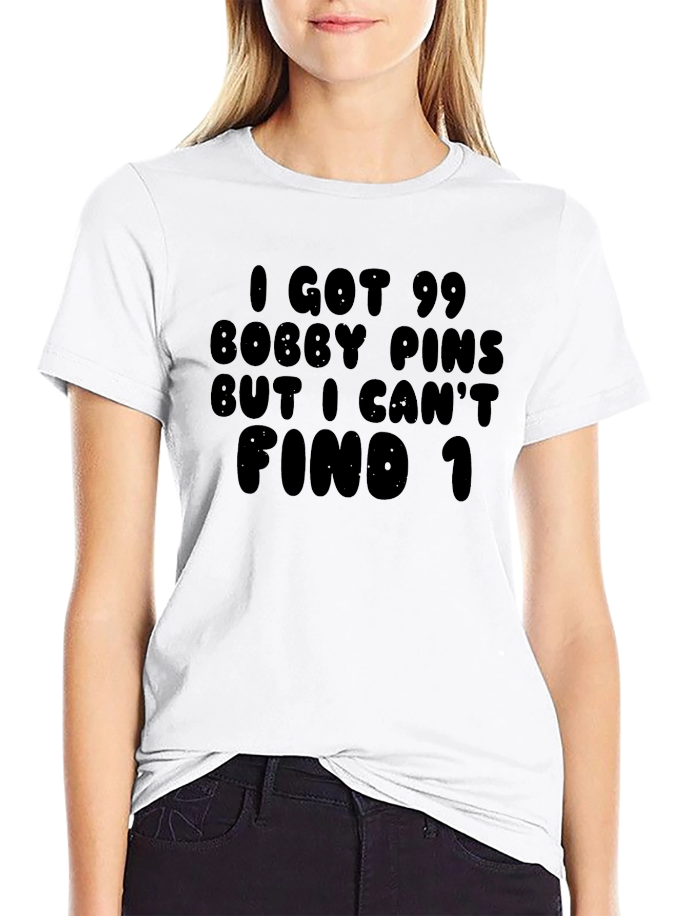 Black Funny Bobby Pins Graphic T-Shirt view 9