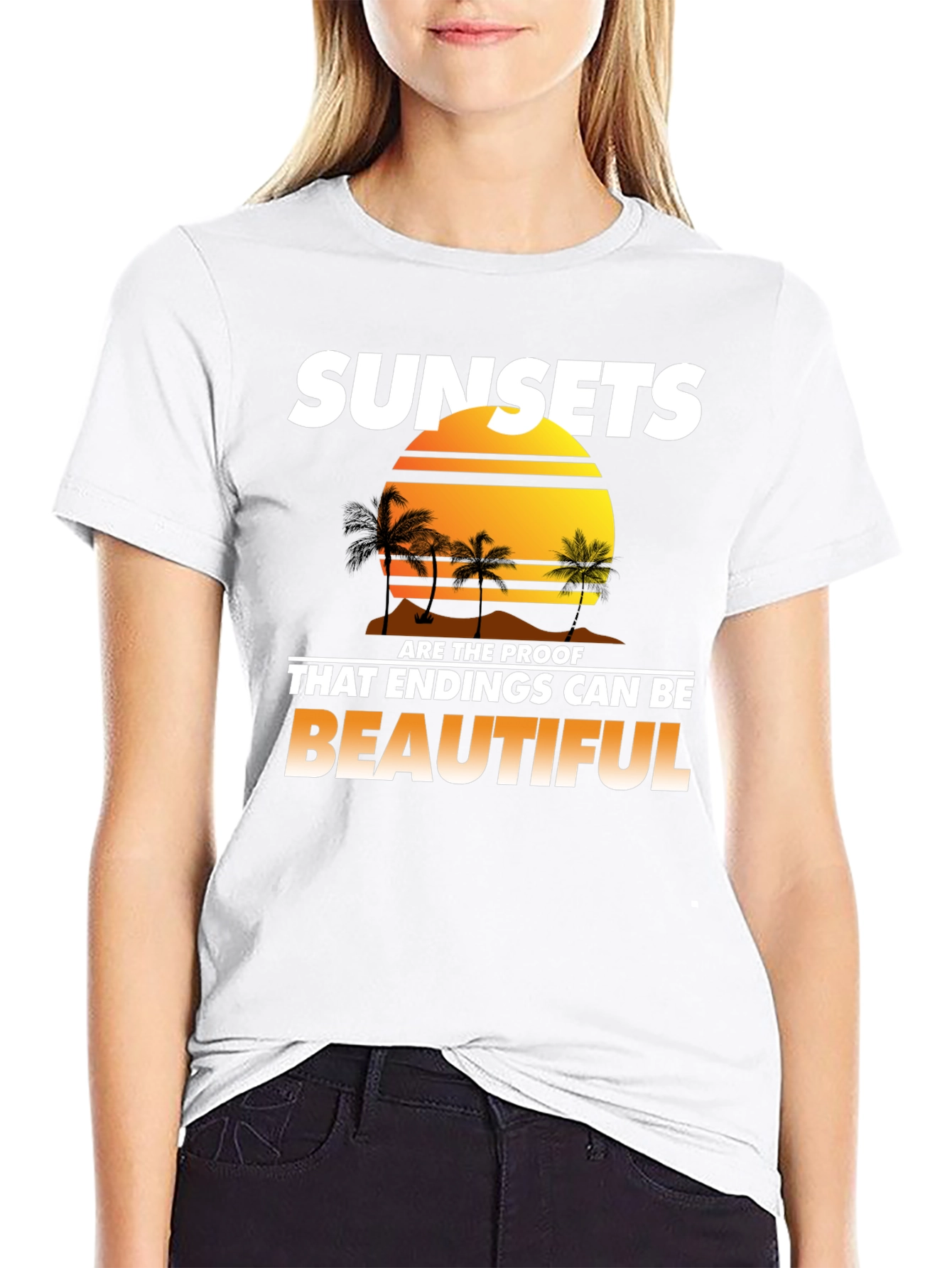Black Sunset Paradise Graphic T-Shirt view 9