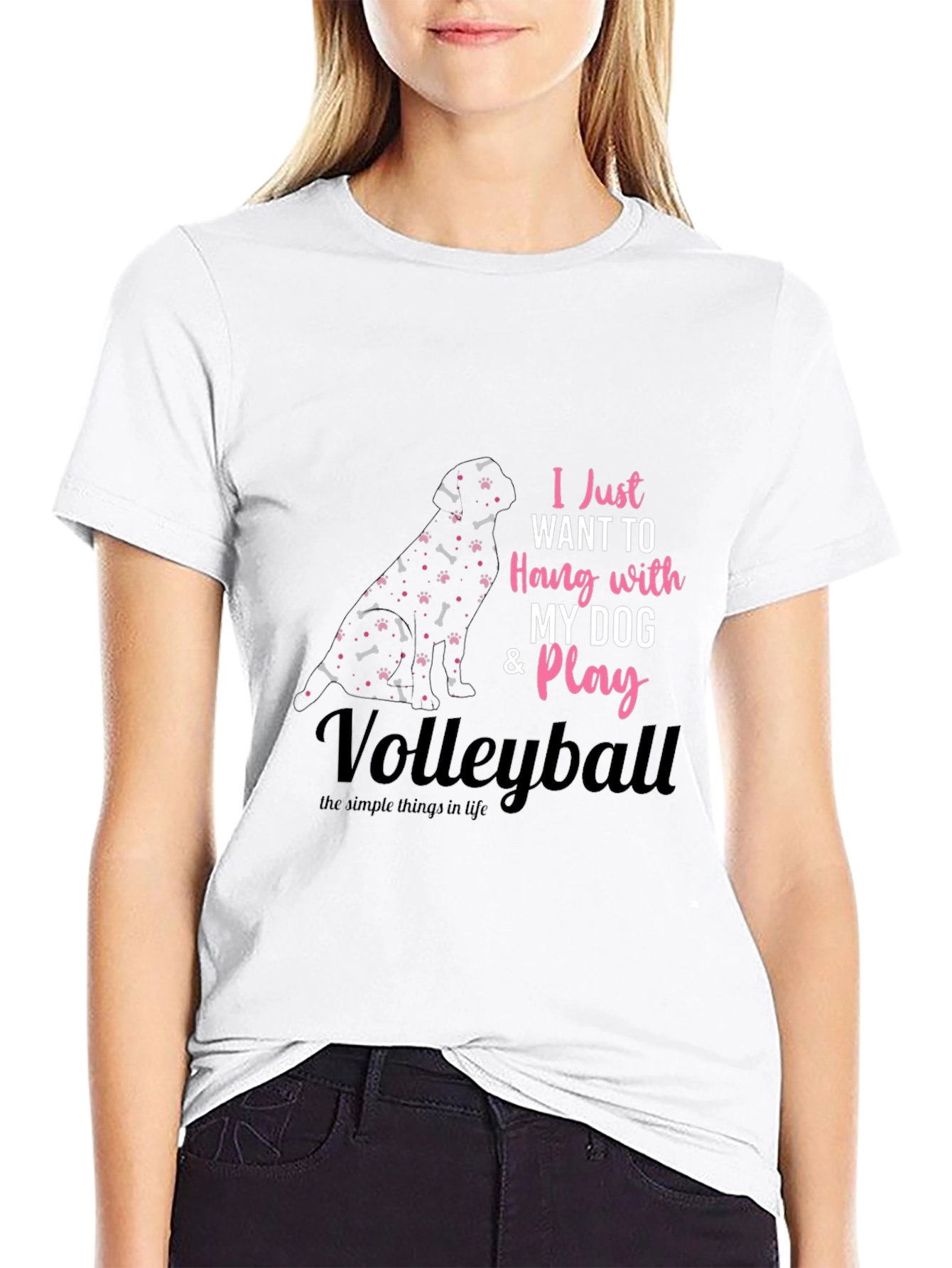 Black Dog Lover Volleyball T-Shirt - Black view 9