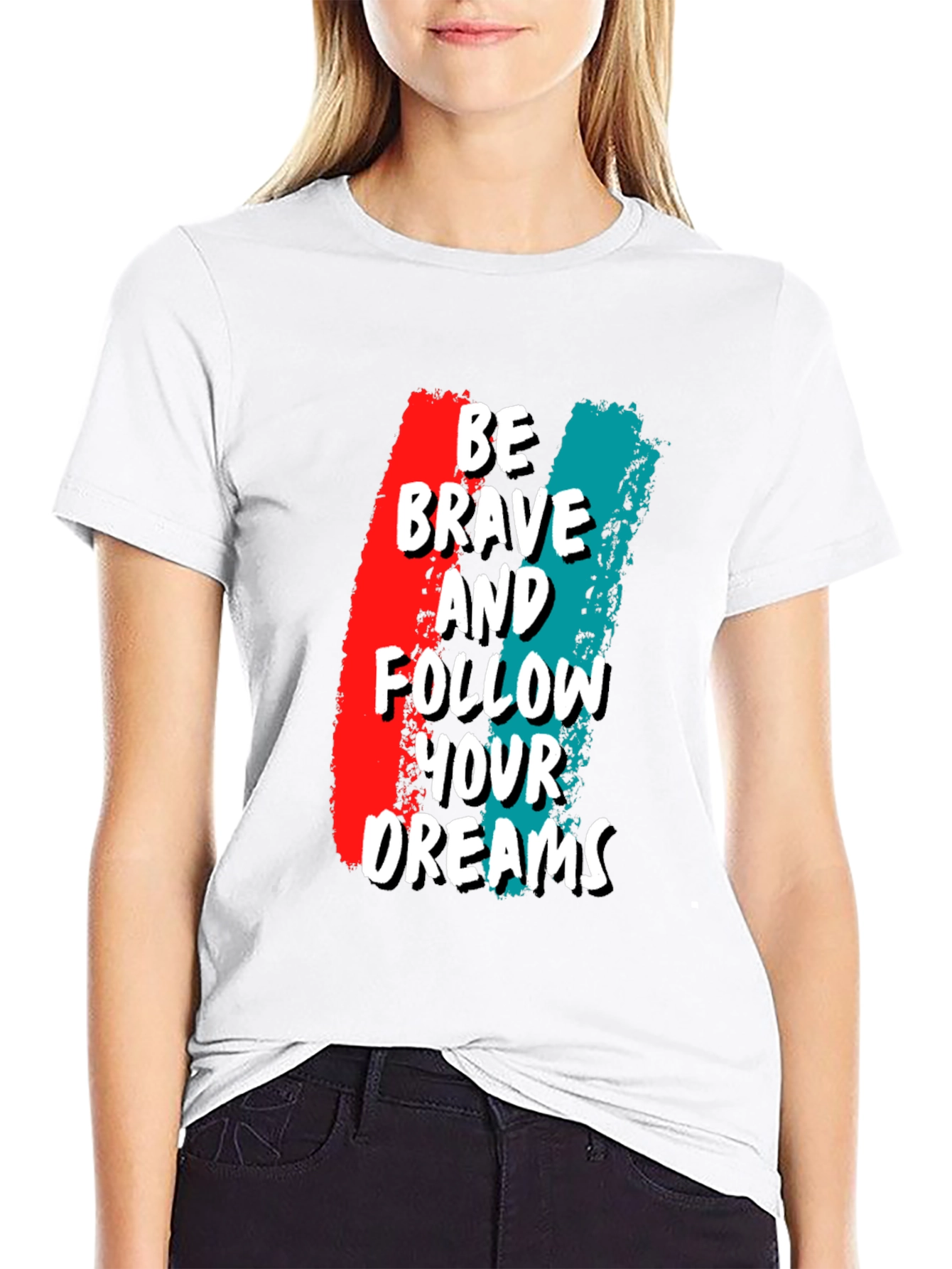 Black Be Brave Graphic Tee - Motivational T-Shirt view 9