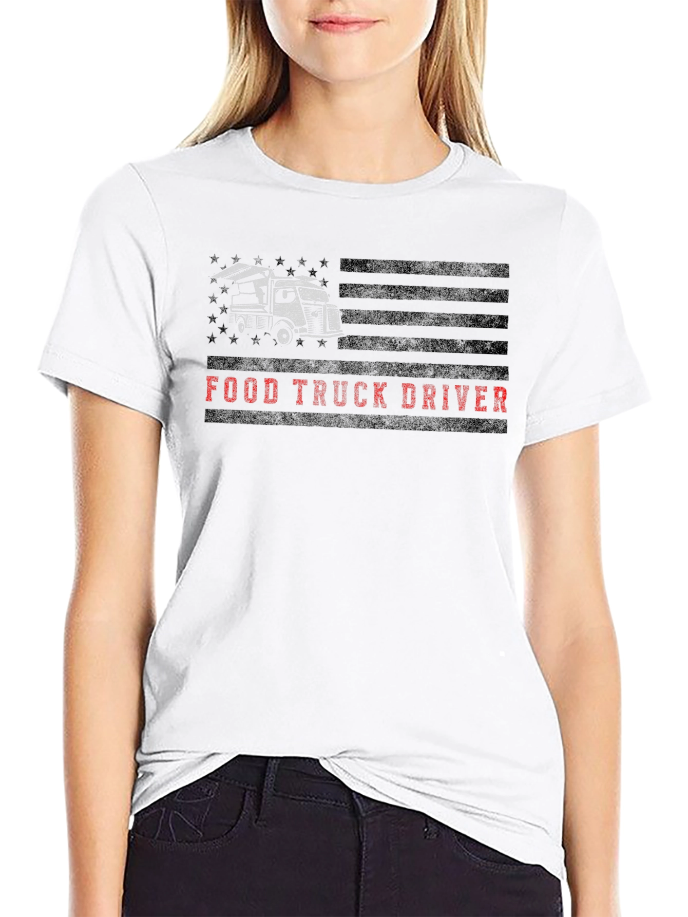 Black Food Truck Driver T-Shirt - Black view 9