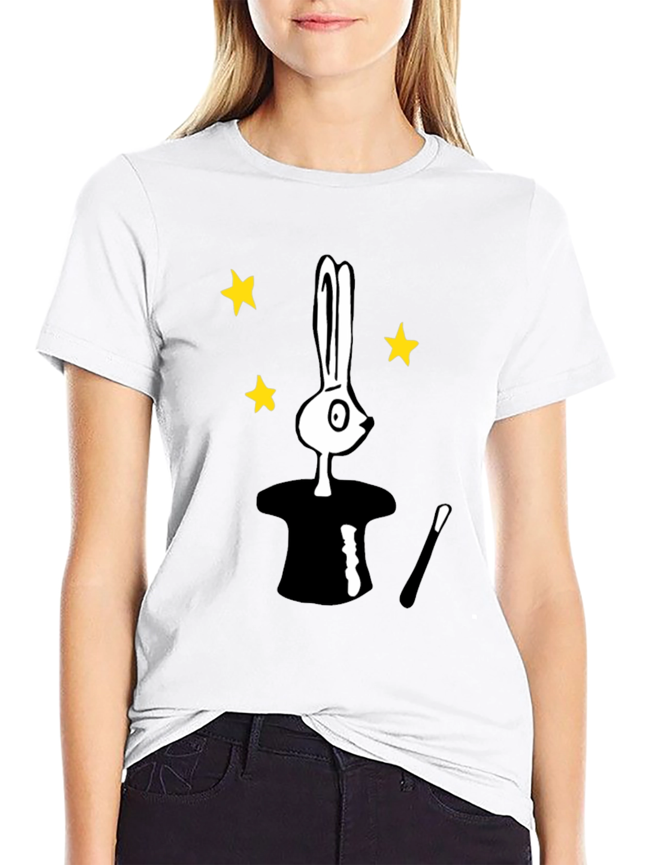 Black Magician Bunny T-Shirt - Black Tee view 9