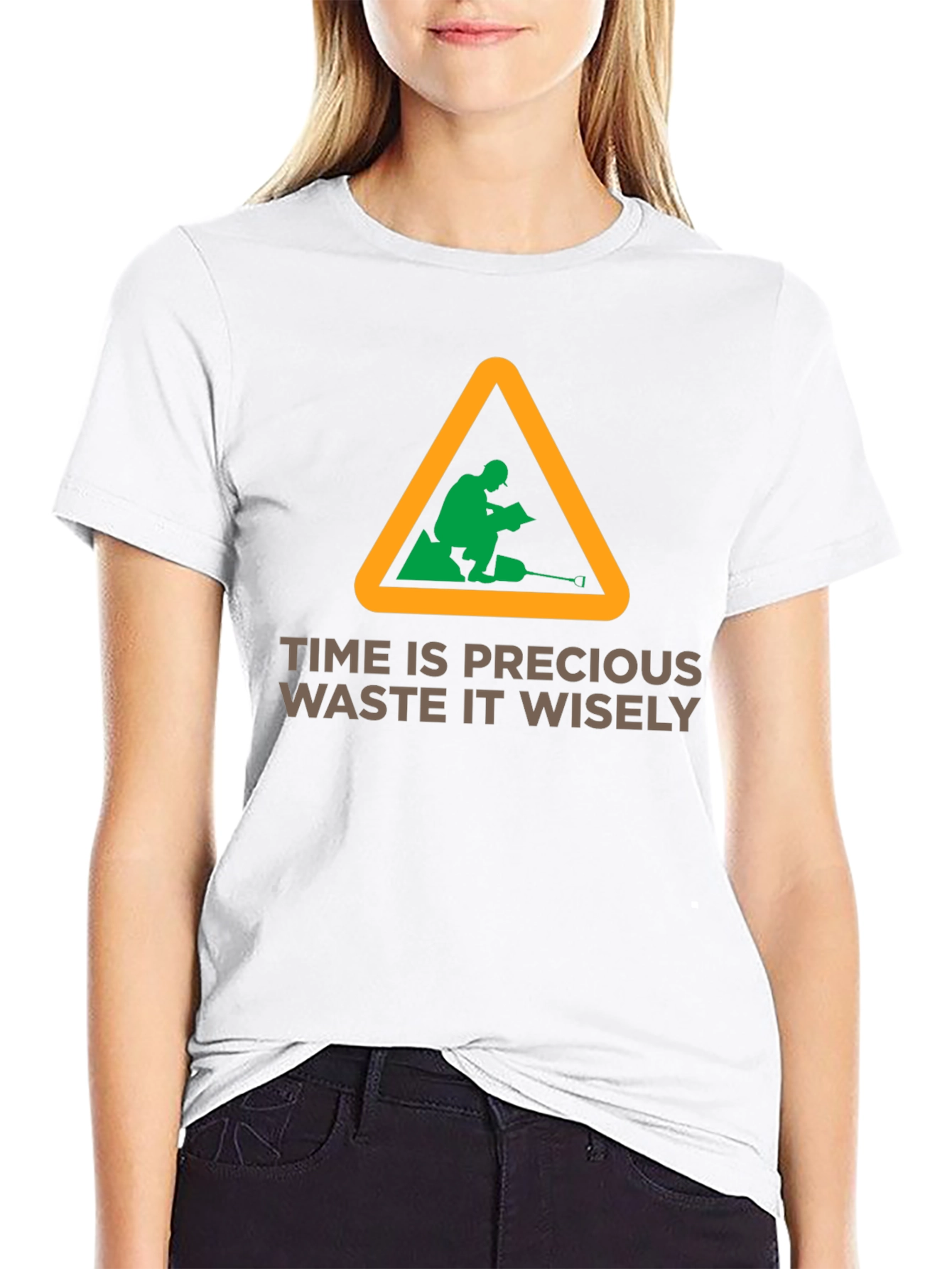 Black Time Is Precious Graphic Tee - Waste It Wisely T-Shirt view 9