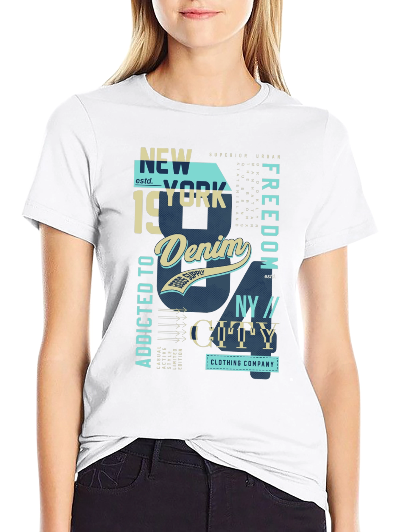 Black New York Denim Graphic T-Shirt view 9