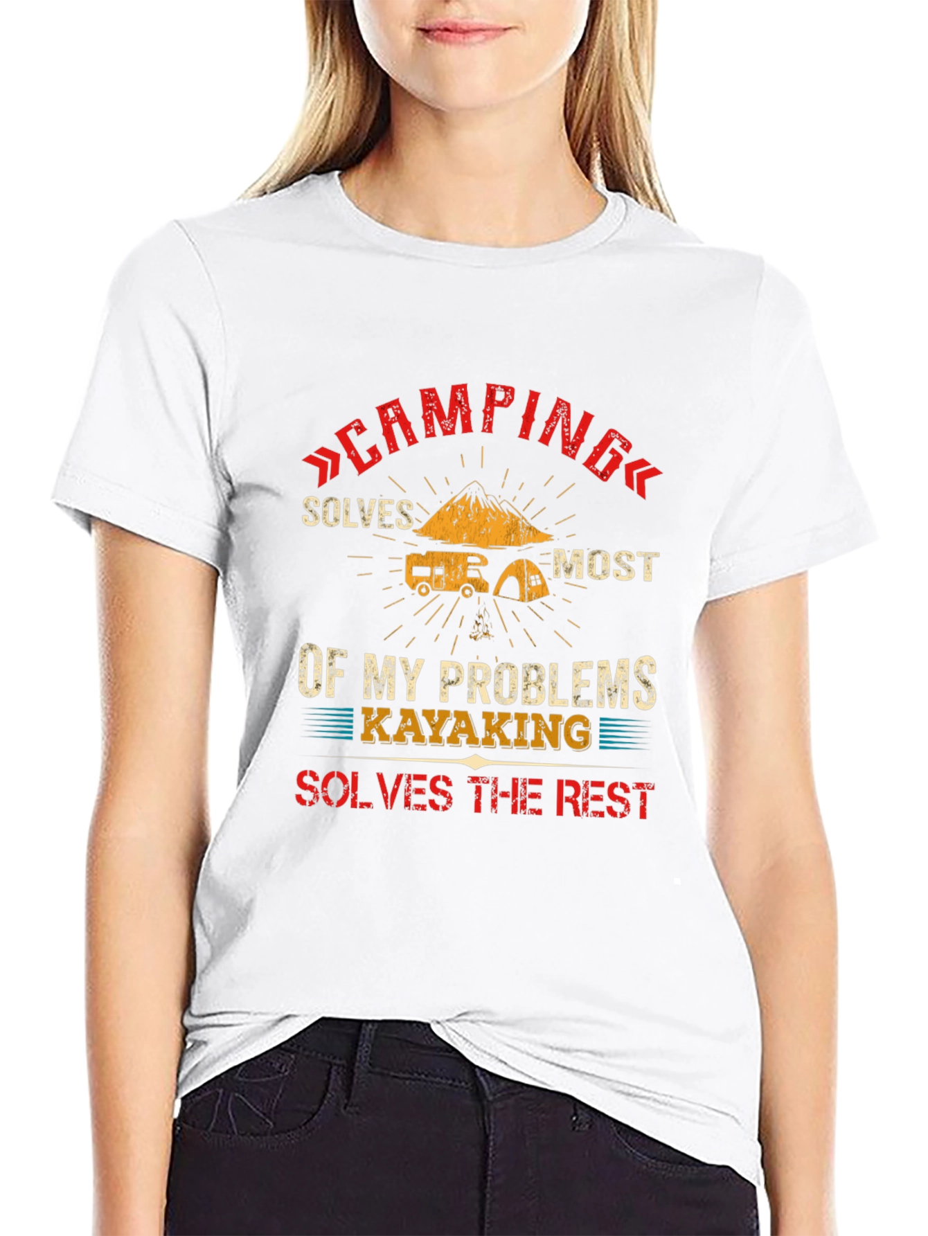 Black Camping and Kayaking T-Shirt view 9