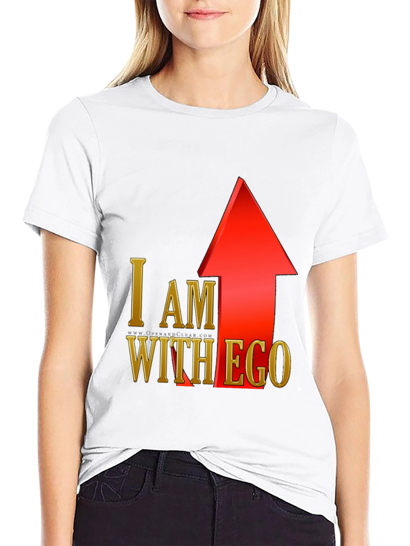 Black I Am With Ego Graphic T-Shirt - Black view 9